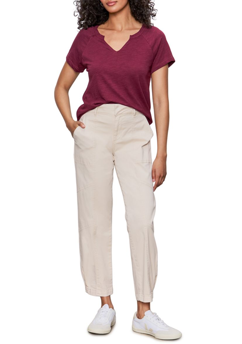 Womens Split Neck T-Shirt