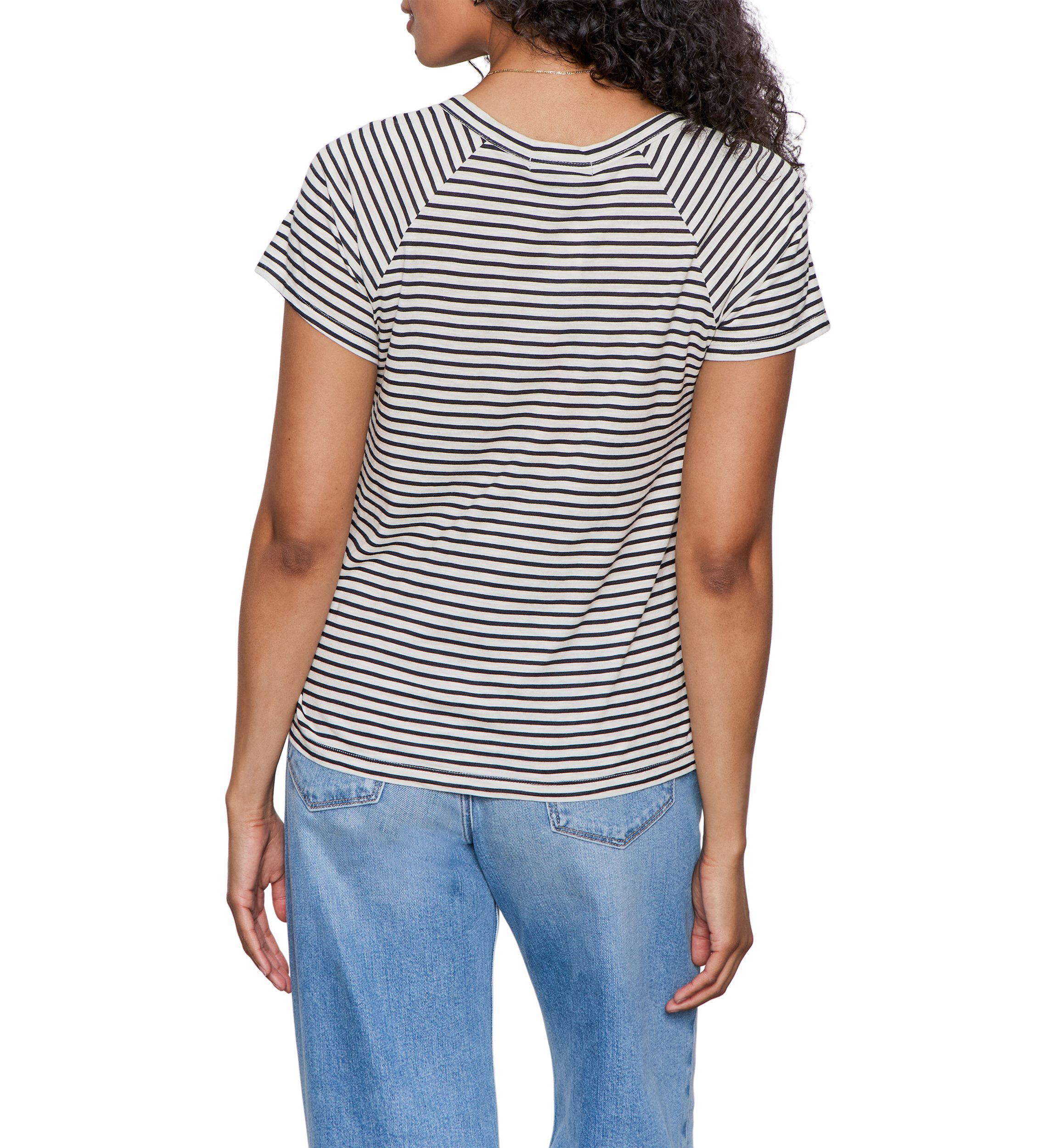 Womens Short Sleeve Notch Neck T-Shirt