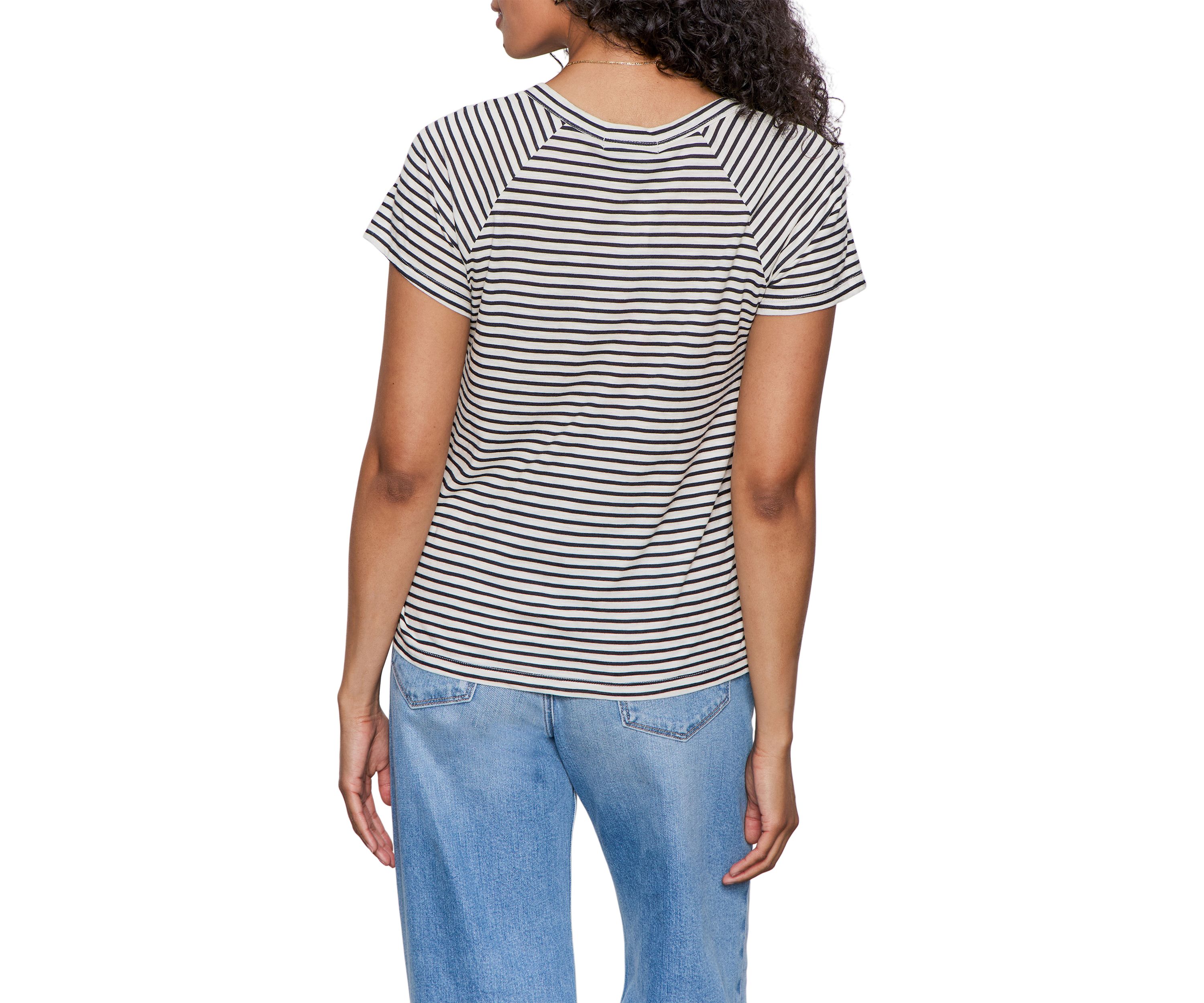 Womens Short Sleeve Notch Neck T-Shirt