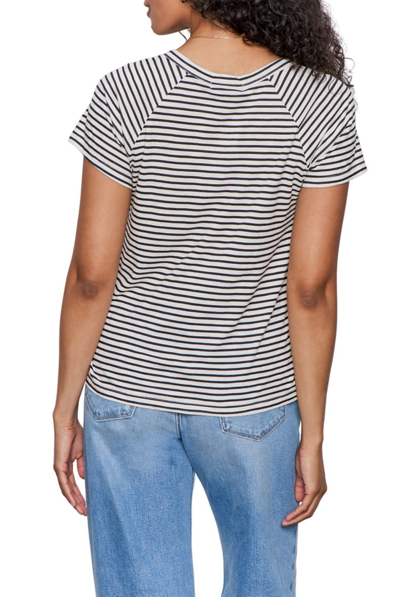 Womens Short Sleeve Notch Neck T-Shirt
