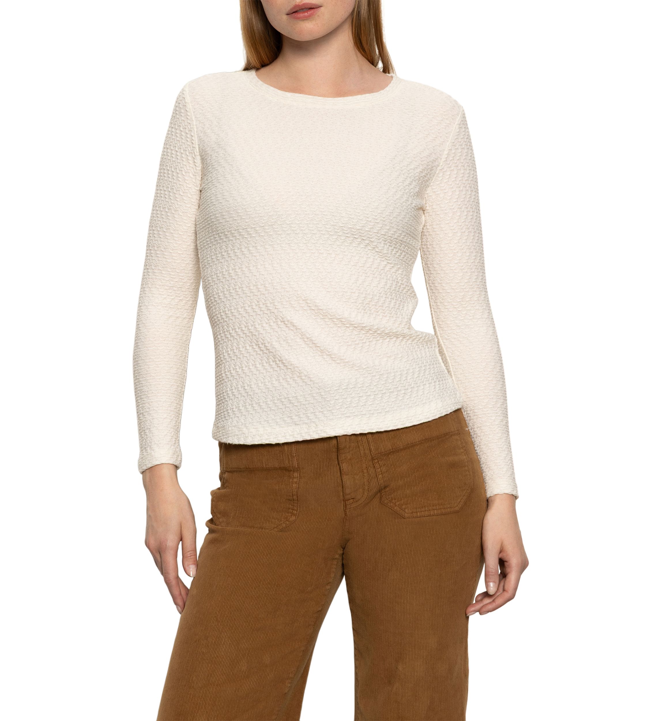 Long Sleeve Lace Crew T-Shirt 