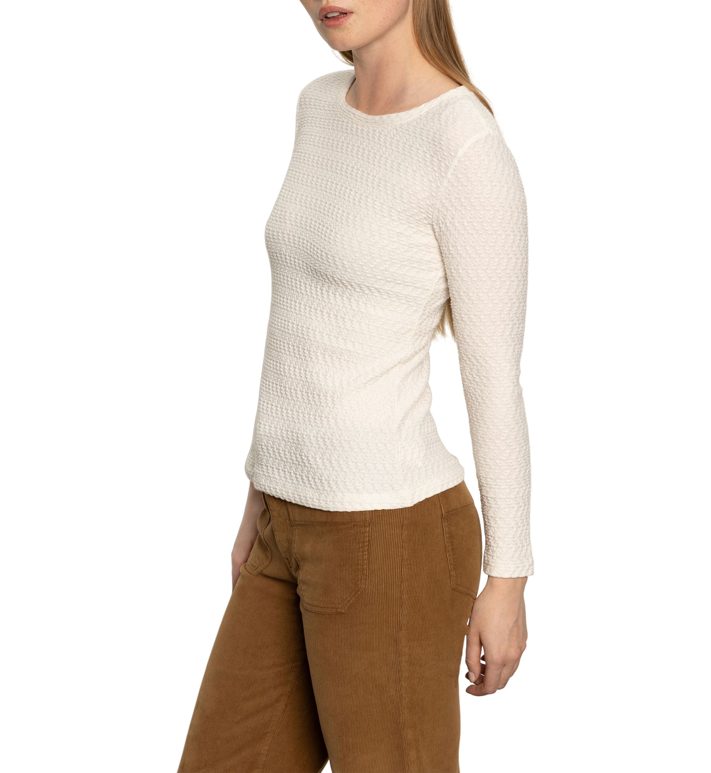 Long Sleeve Lace Crew T-Shirt 