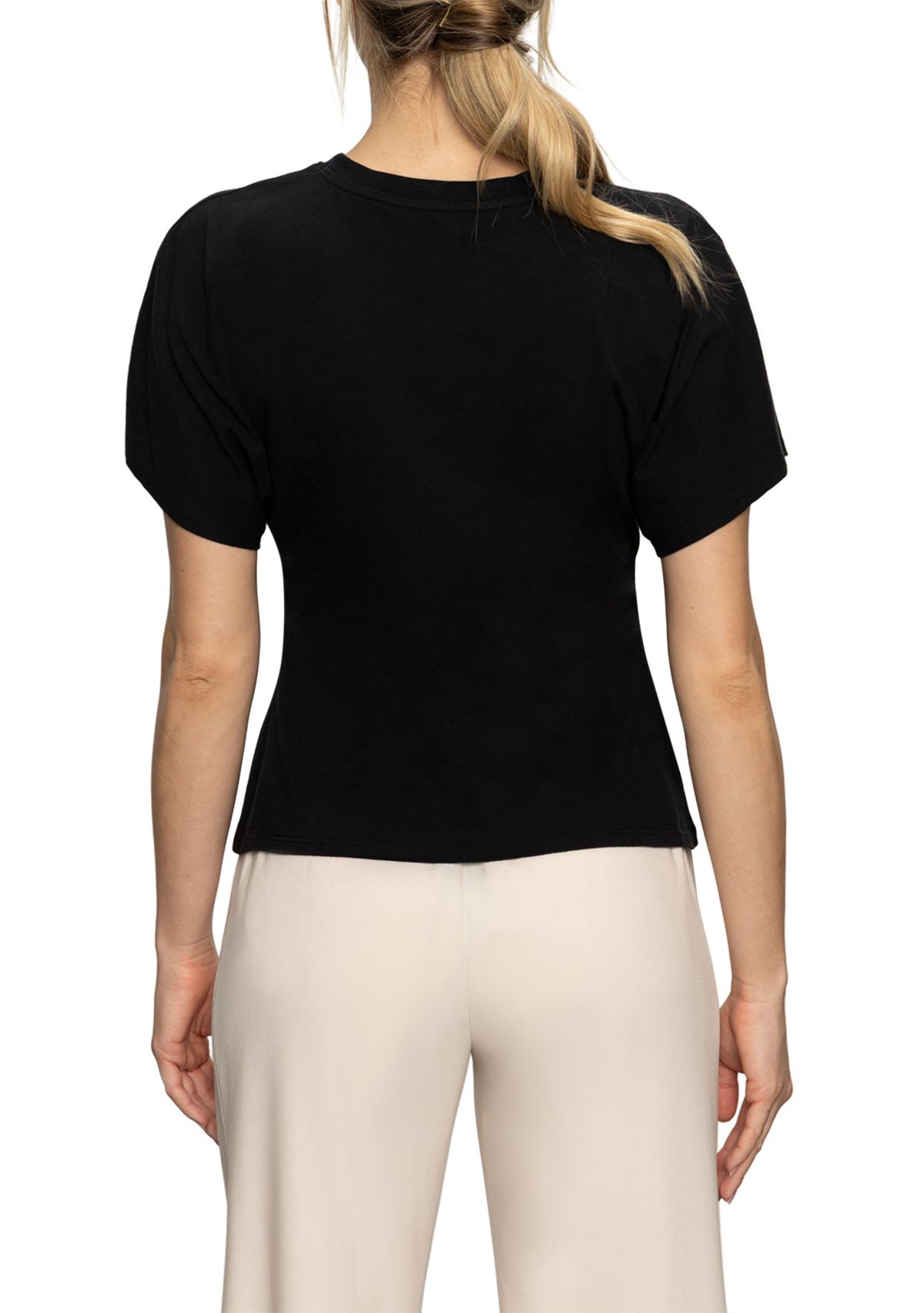 Womens Shirred Waist Dolman T-Shirt