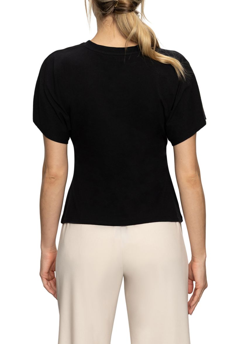 Womens Shirred Waist Dolman T-Shirt