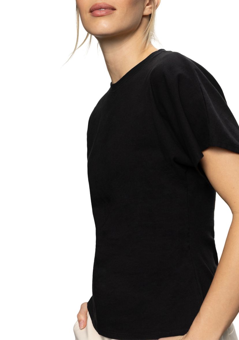 Womens Shirred Waist Dolman T-Shirt