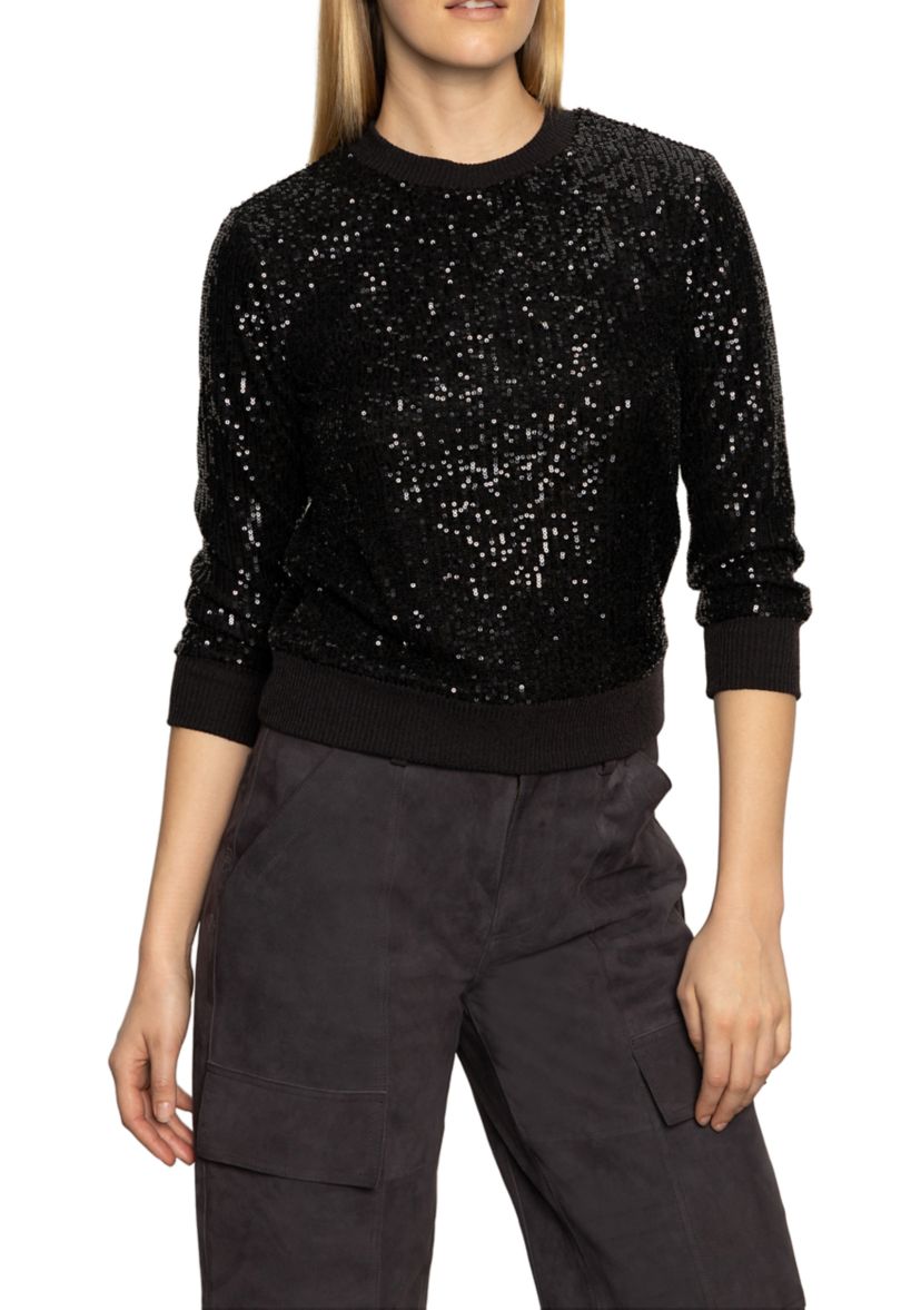 Womens Relaxed Sparkle Popover Top 