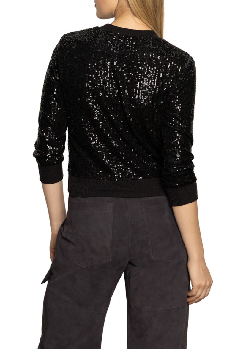 Womens Relaxed Sparkle Popover Top 