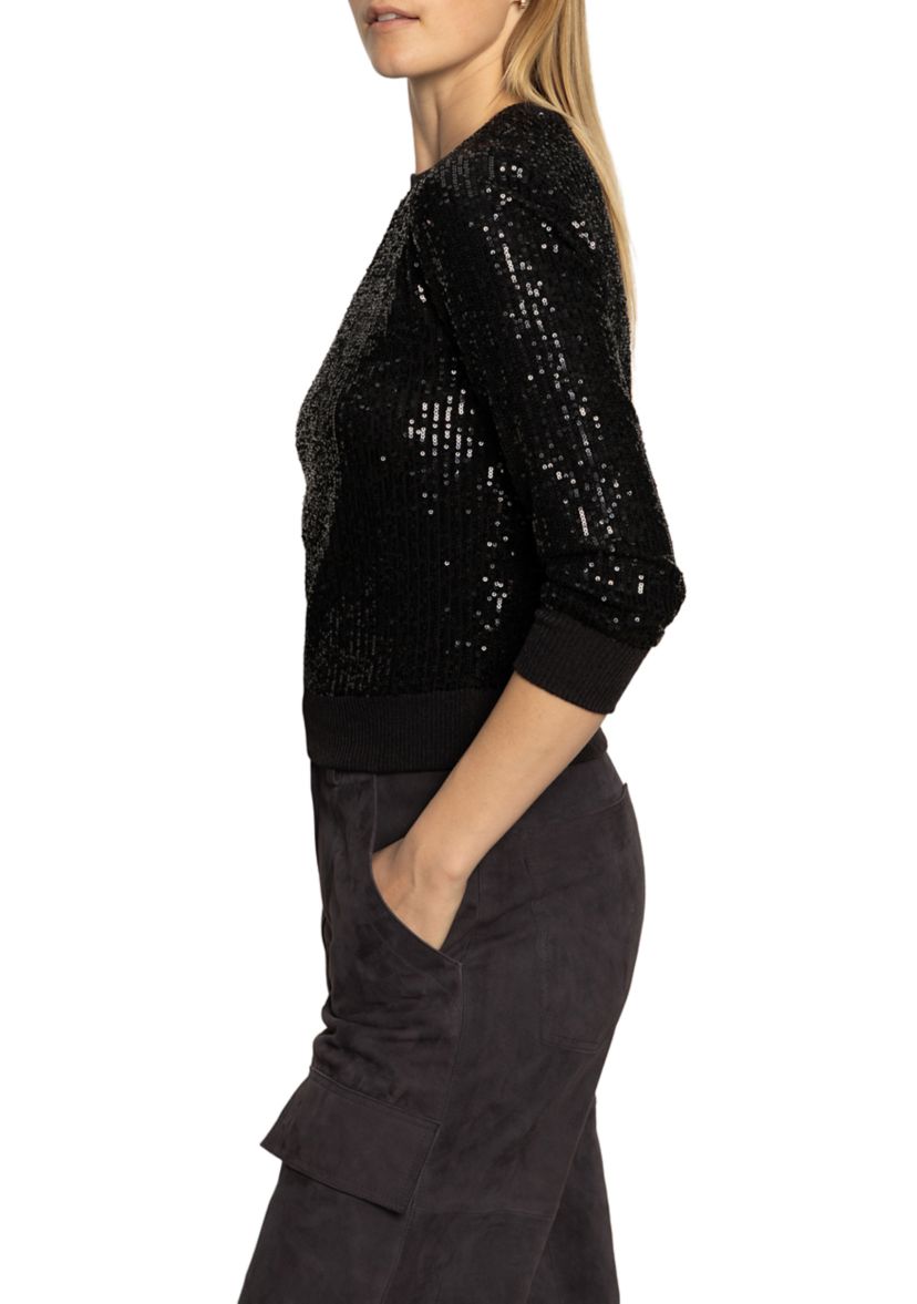 Womens Relaxed Sparkle Popover Top 