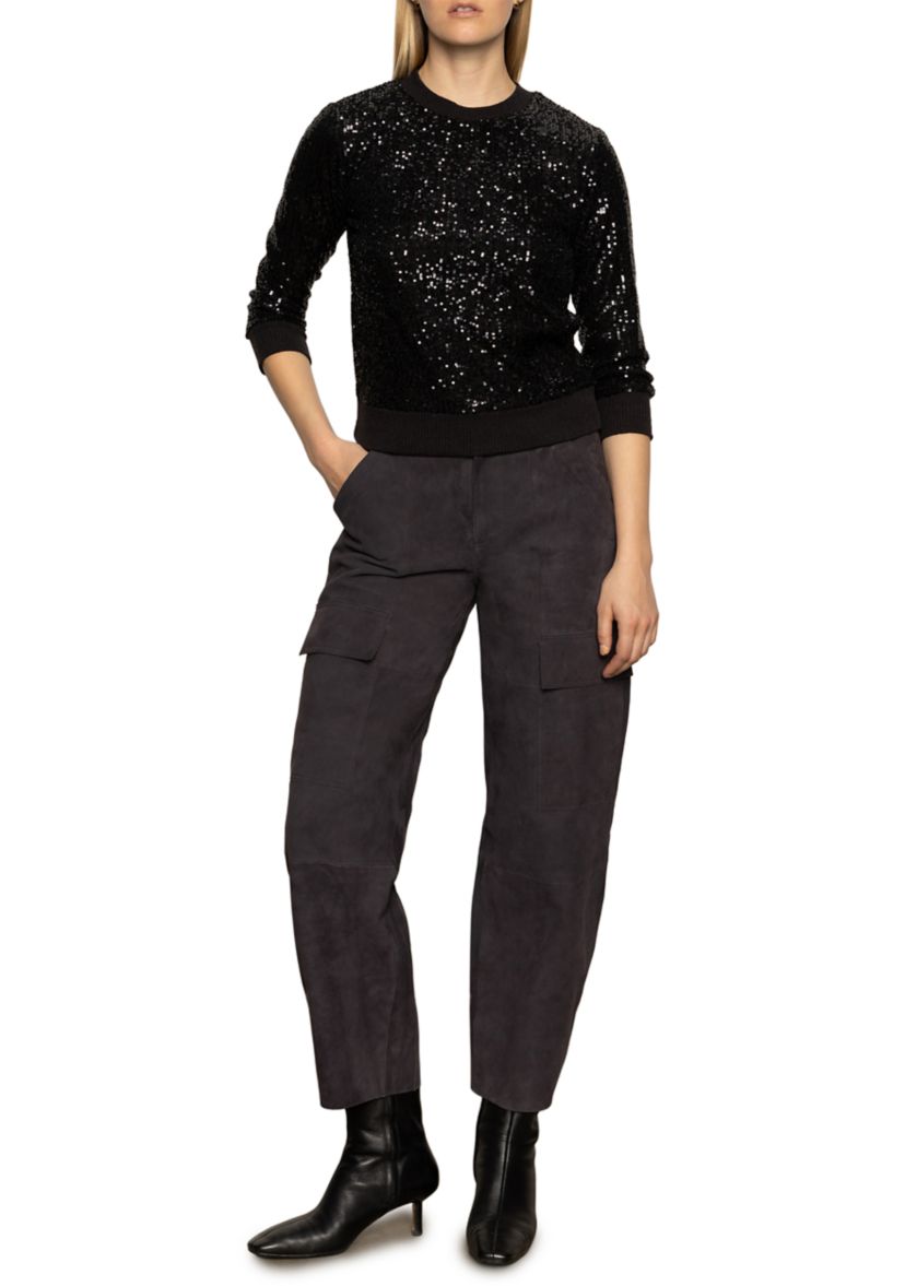 Womens Relaxed Sparkle Popover Top 