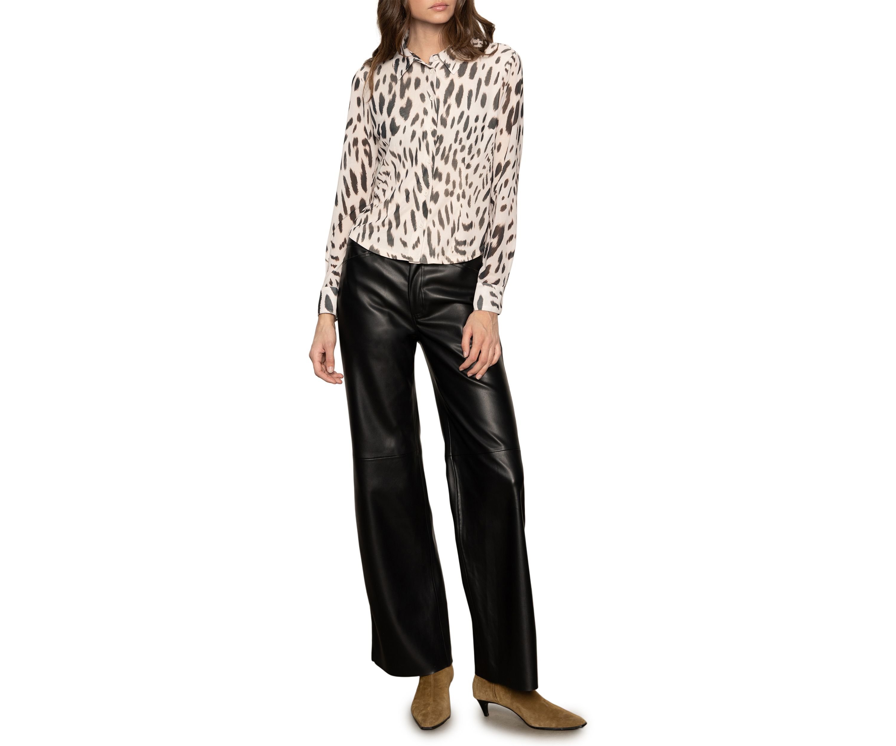 Womens Fitted Mesh Button Down Shirt