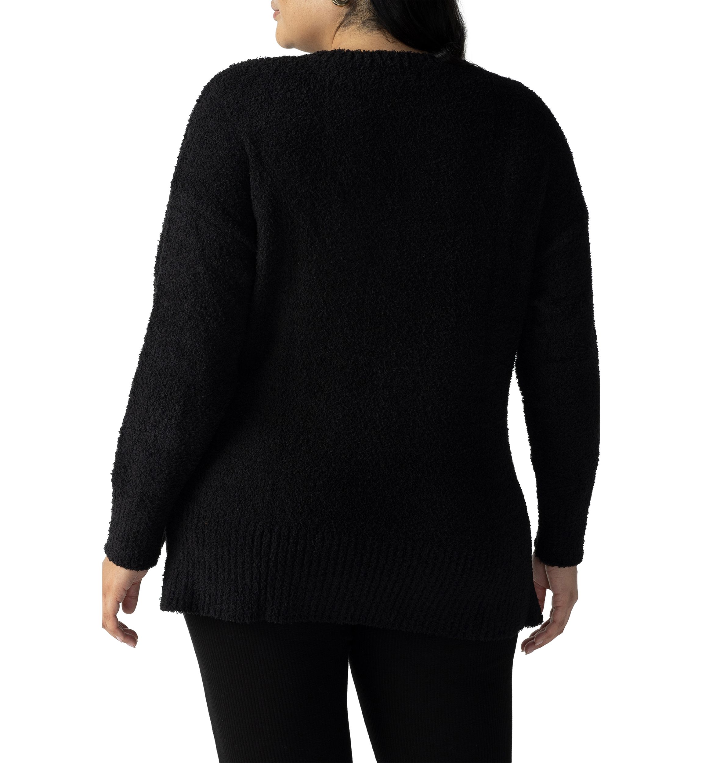 Plus Size V-Neck Teddy Sweater