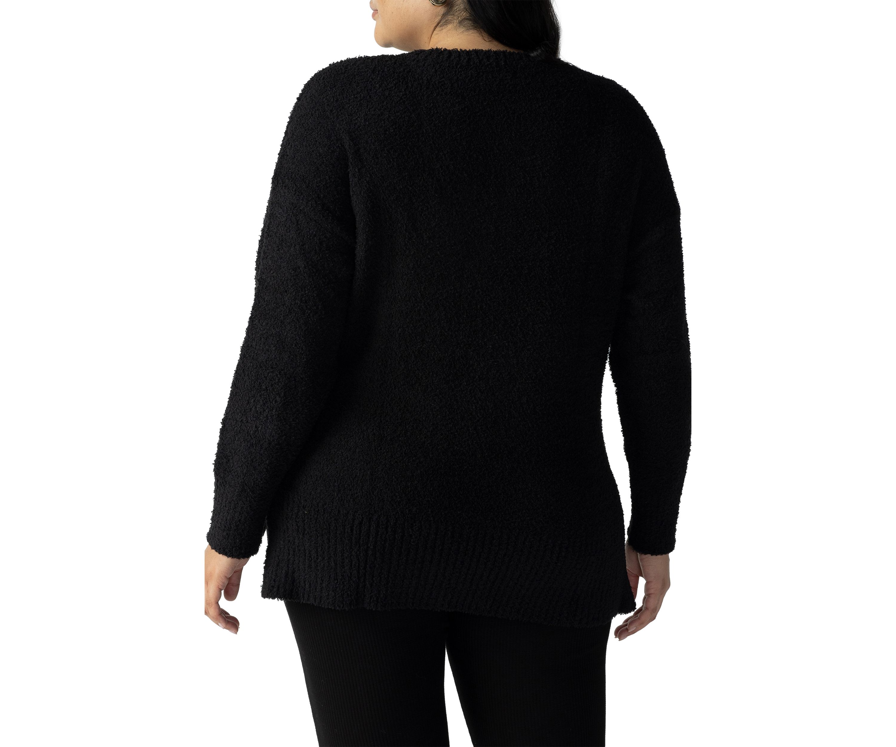 Plus Size V-Neck Teddy Sweater