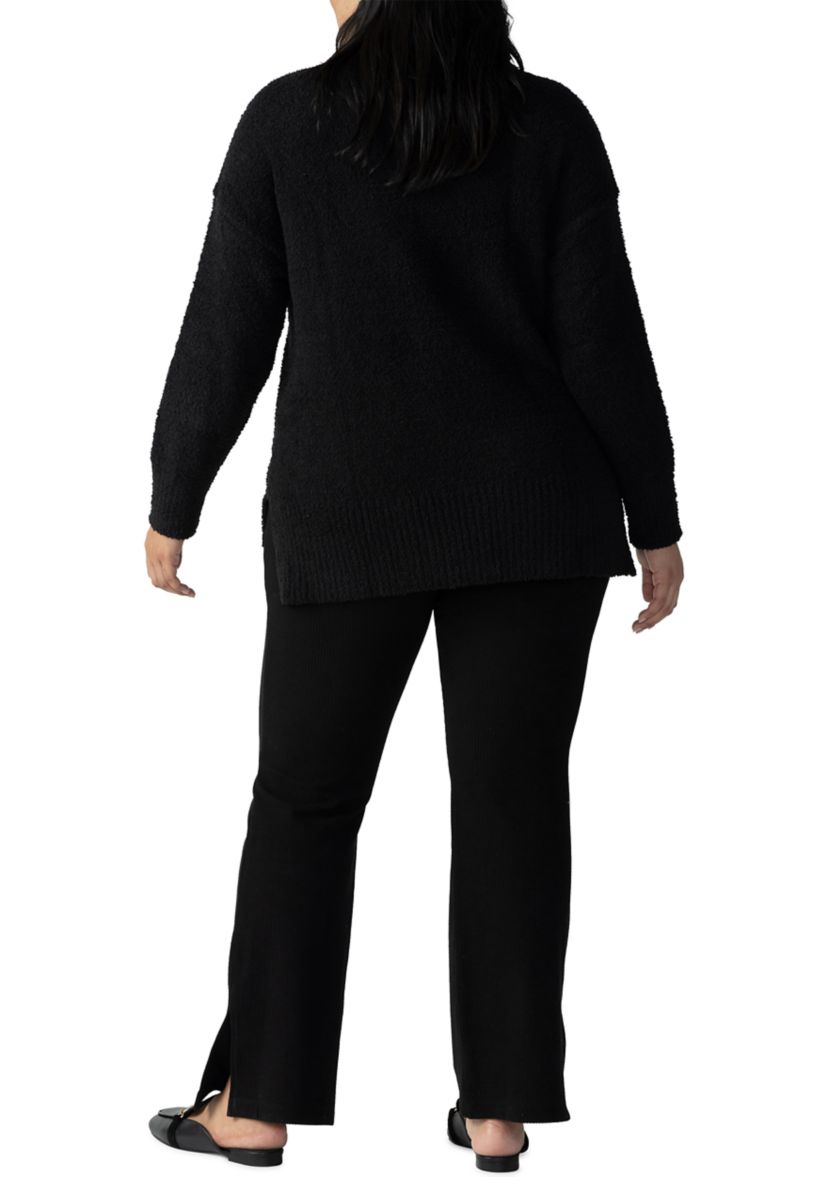 Plus Size V-Neck Teddy Sweater