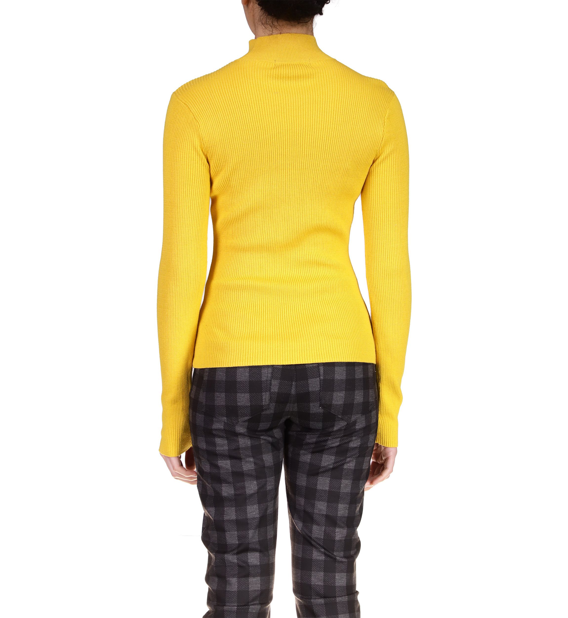 Womens Long Sleeve Mock Neck Ribbed Top