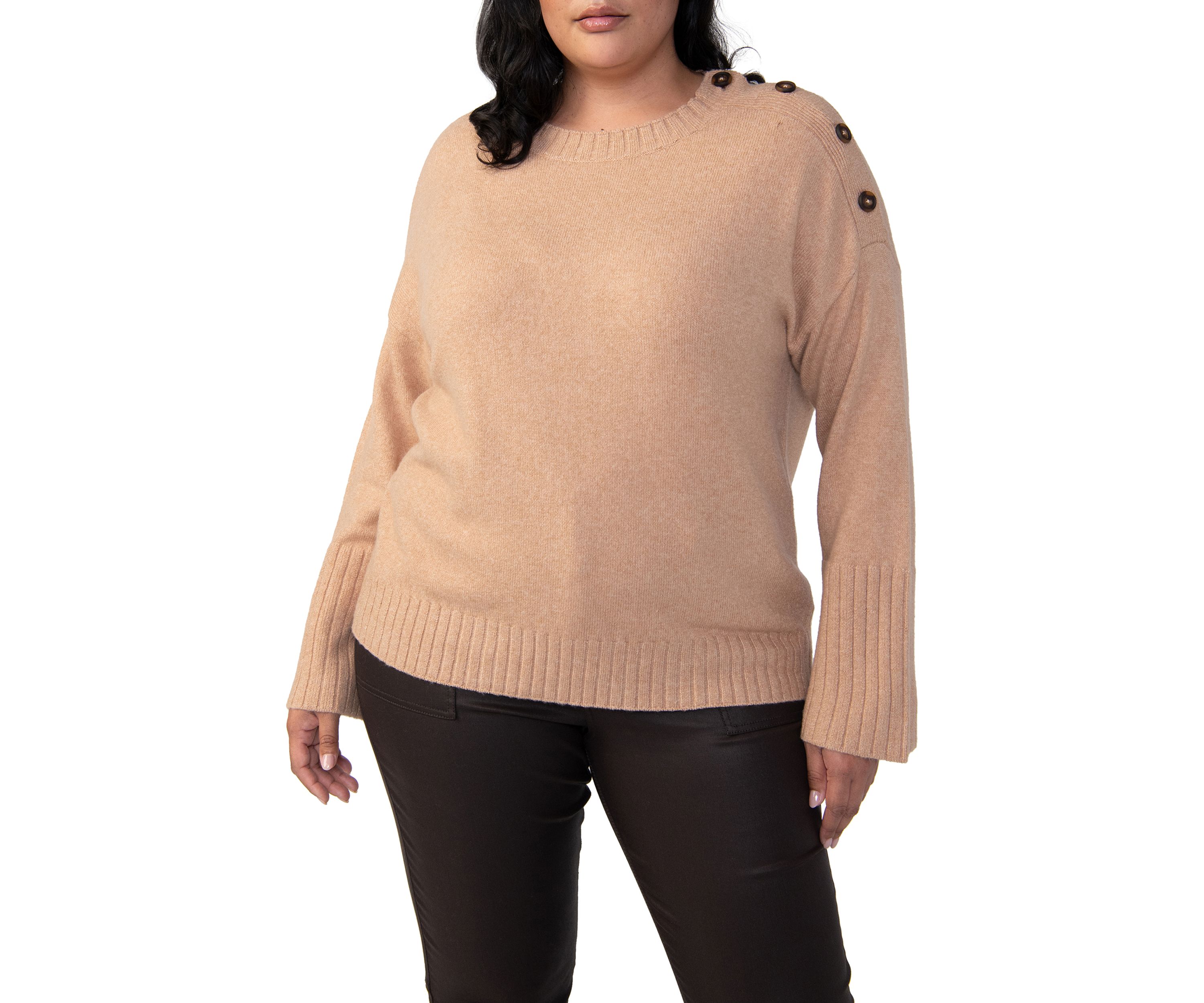 Plus Size Arrival Sweater with Buttons