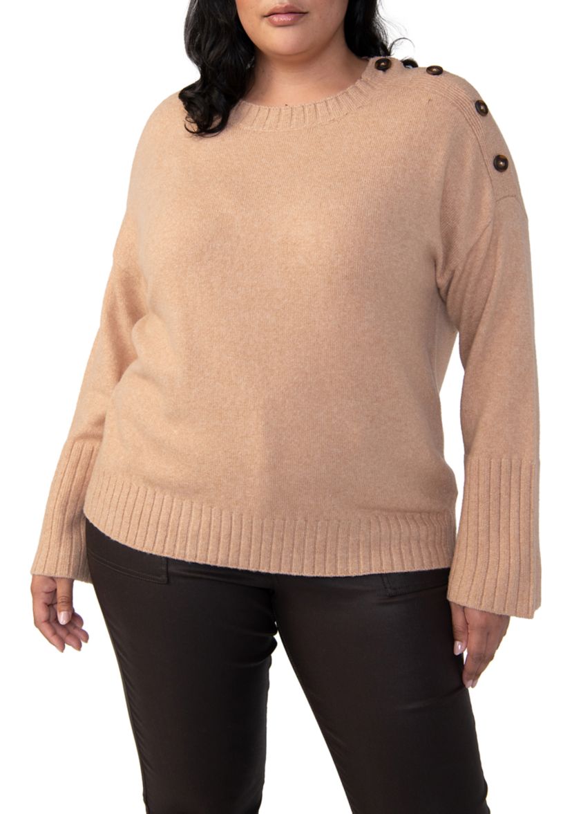 Plus Size Arrival Sweater with Buttons