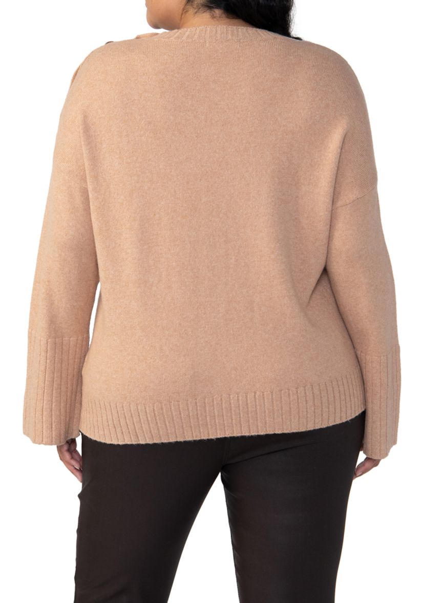 Plus Size Arrival Sweater with Buttons
