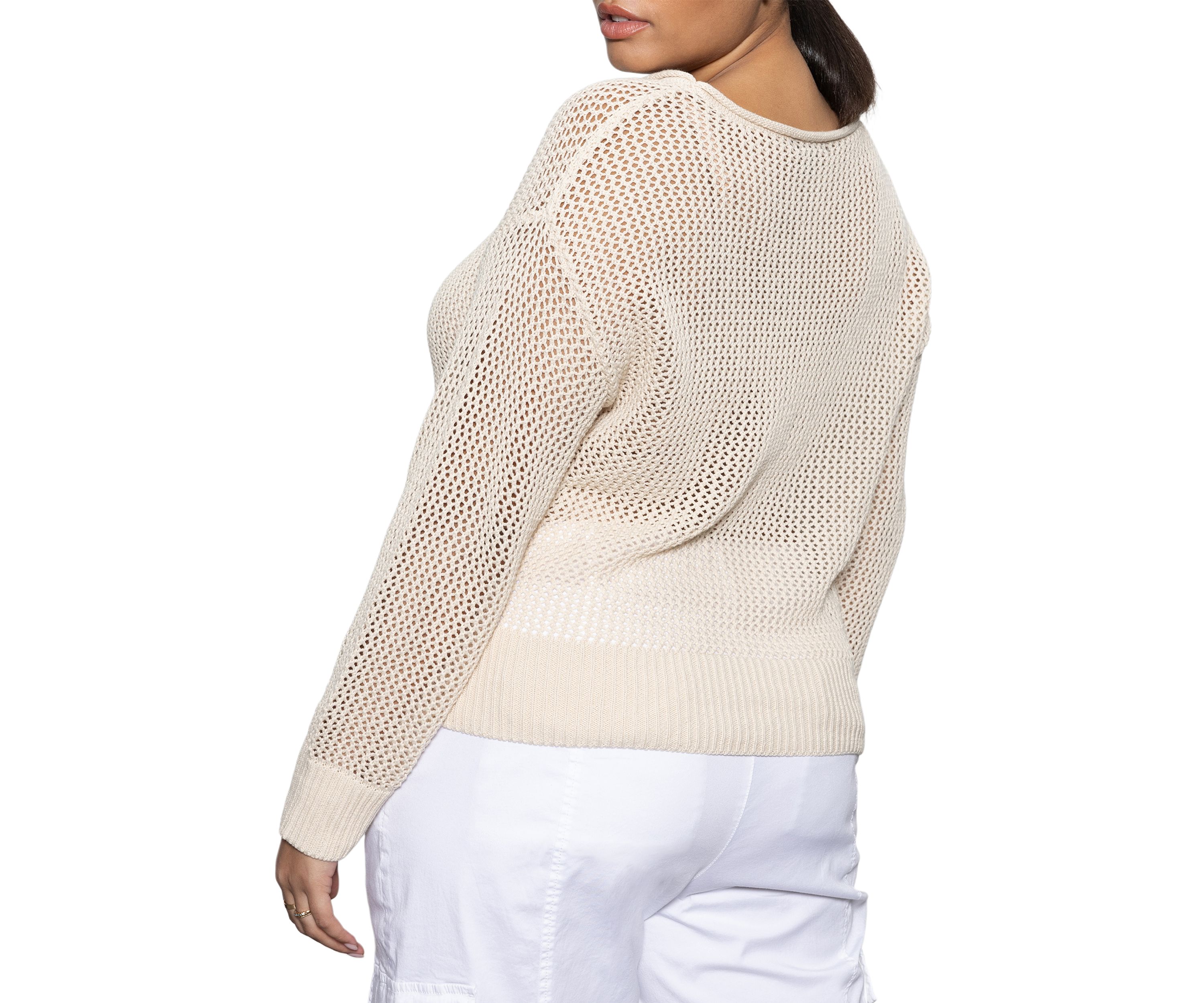 Plus Size Open Knit Sweater