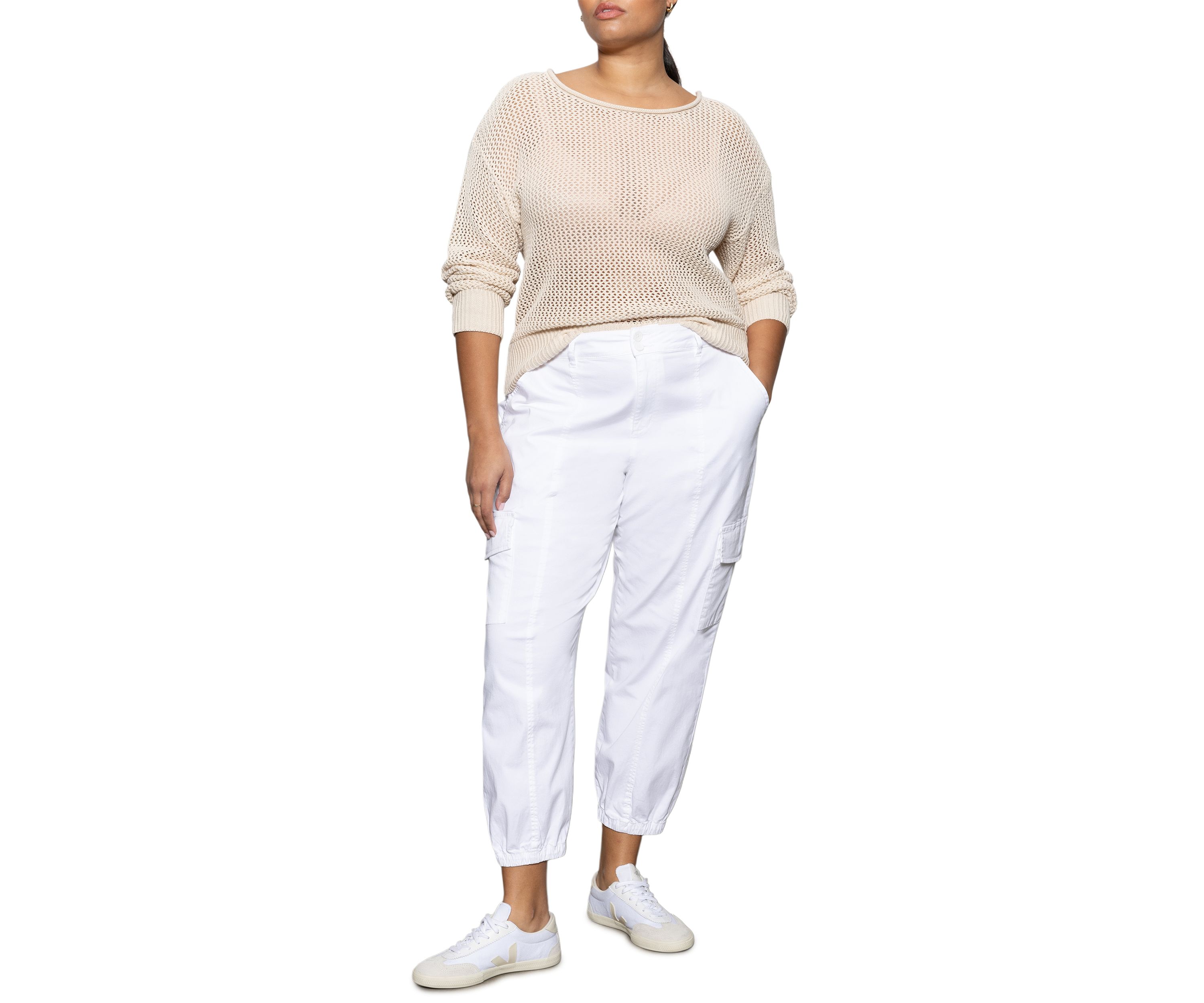 Plus Size Open Knit Sweater