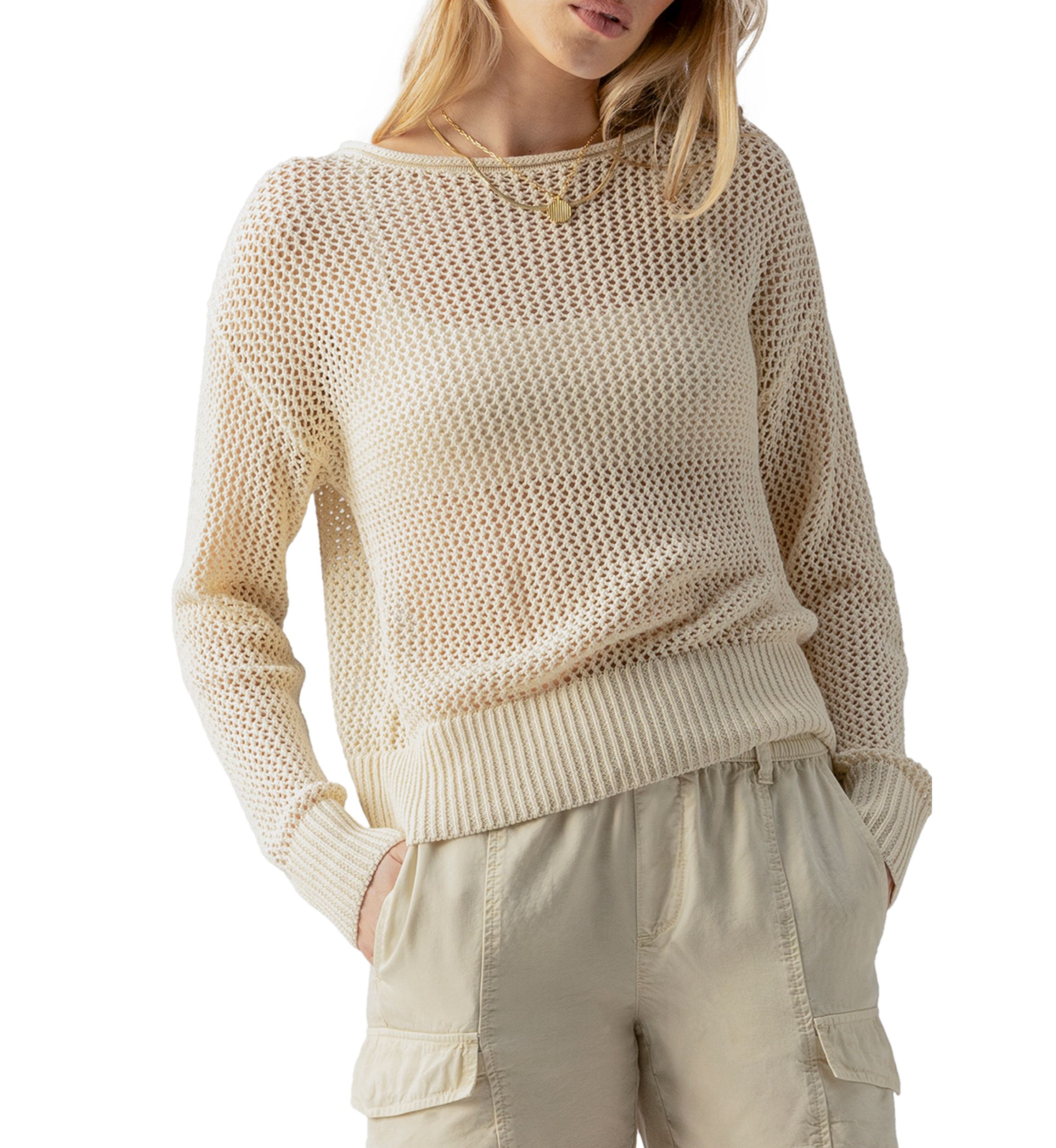 Womens Open Knit Sweater