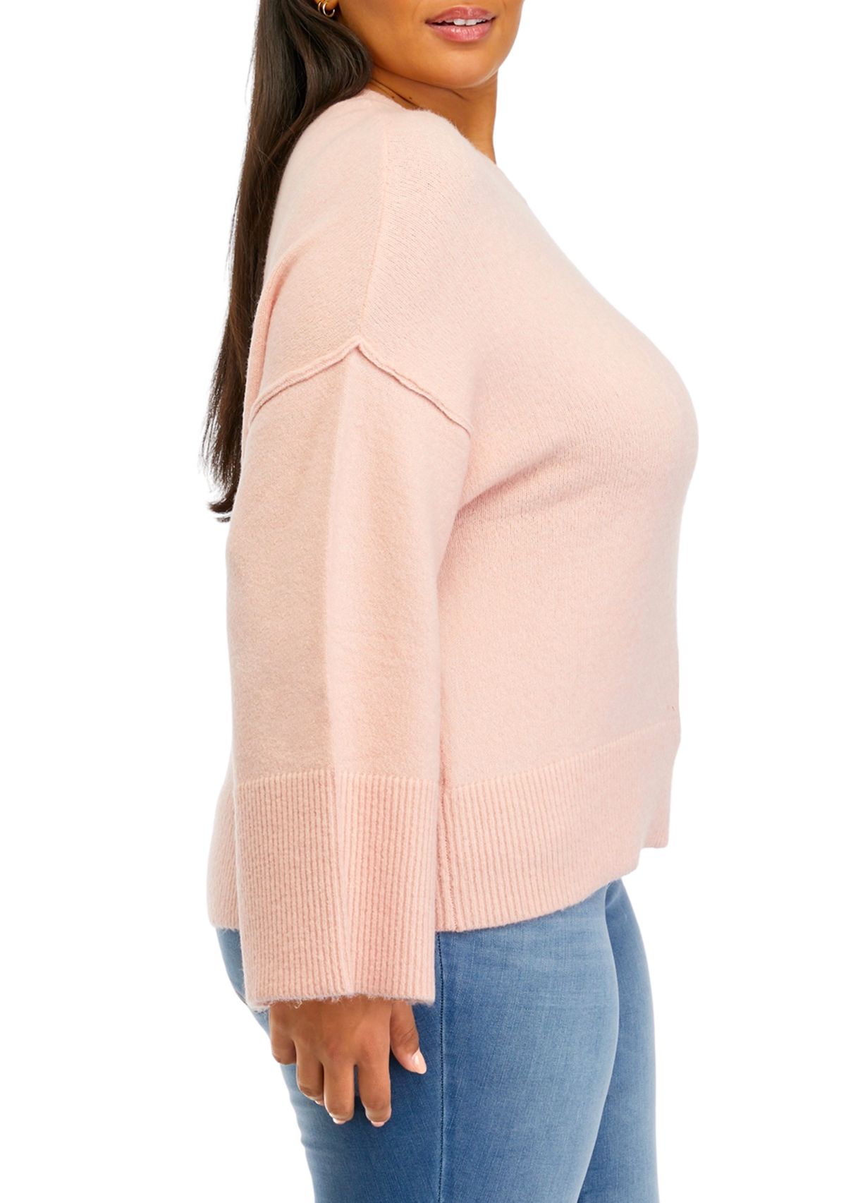 Plus Size Drop Shoulder Sweater 