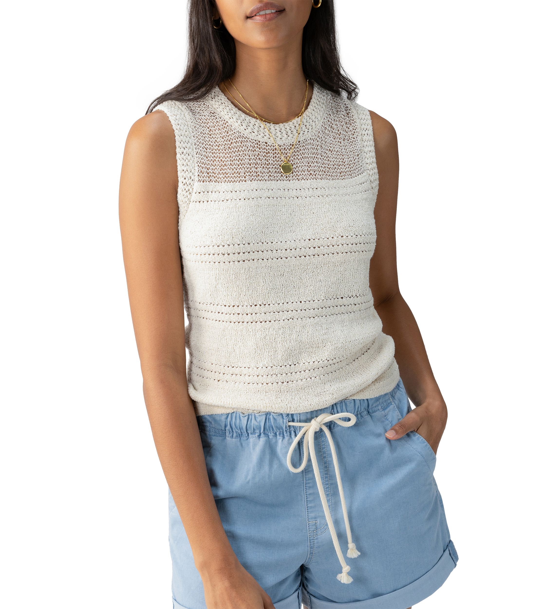 Womens Waves of Summer Shell Tank