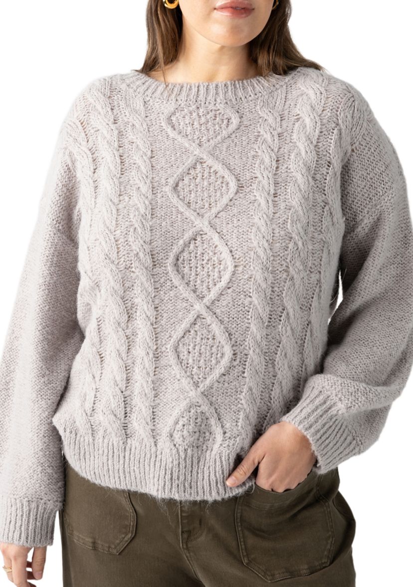Plus Size Cozy Cable Crew Sweater 