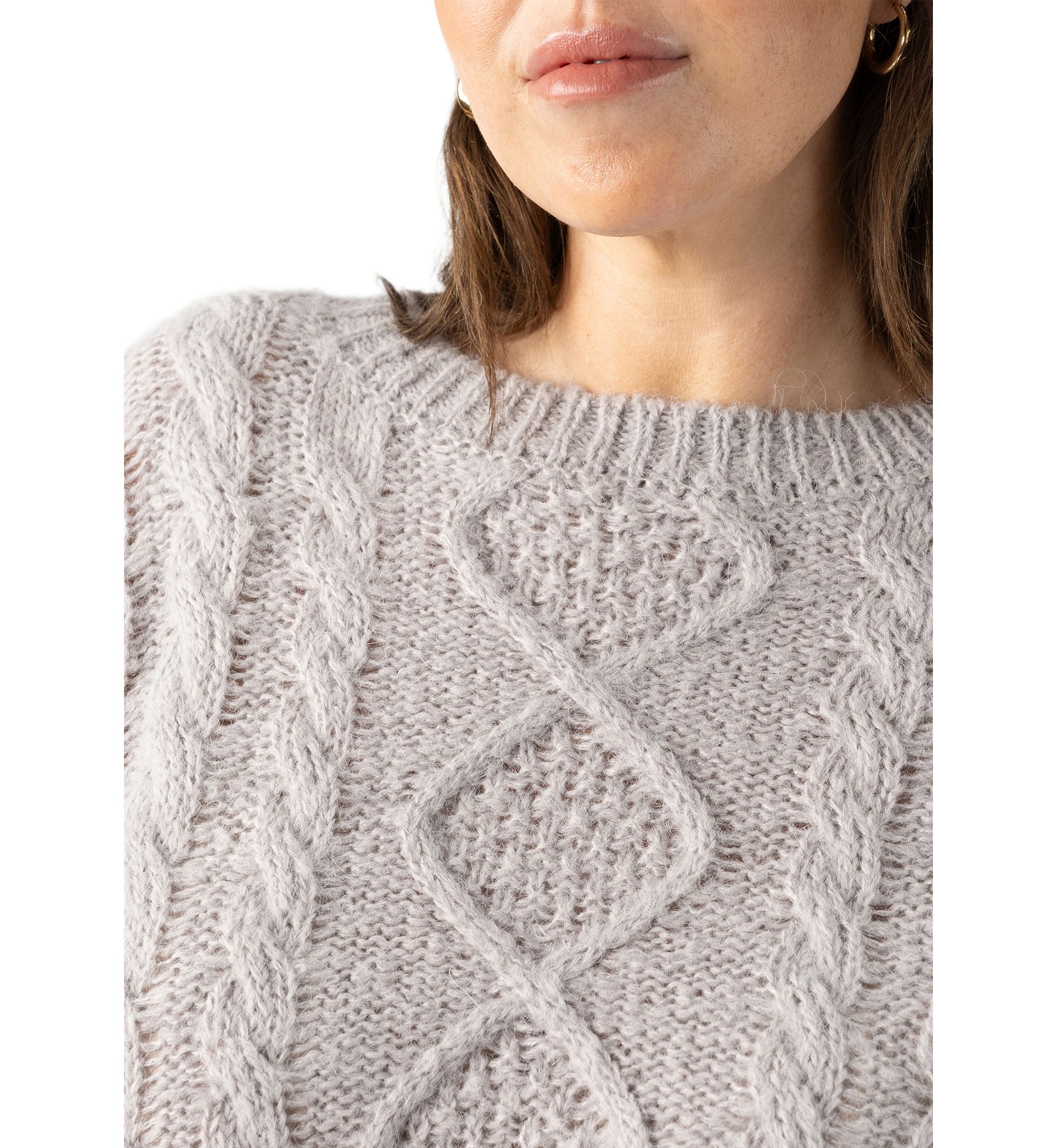Plus Size Cozy Cable Crew Sweater 