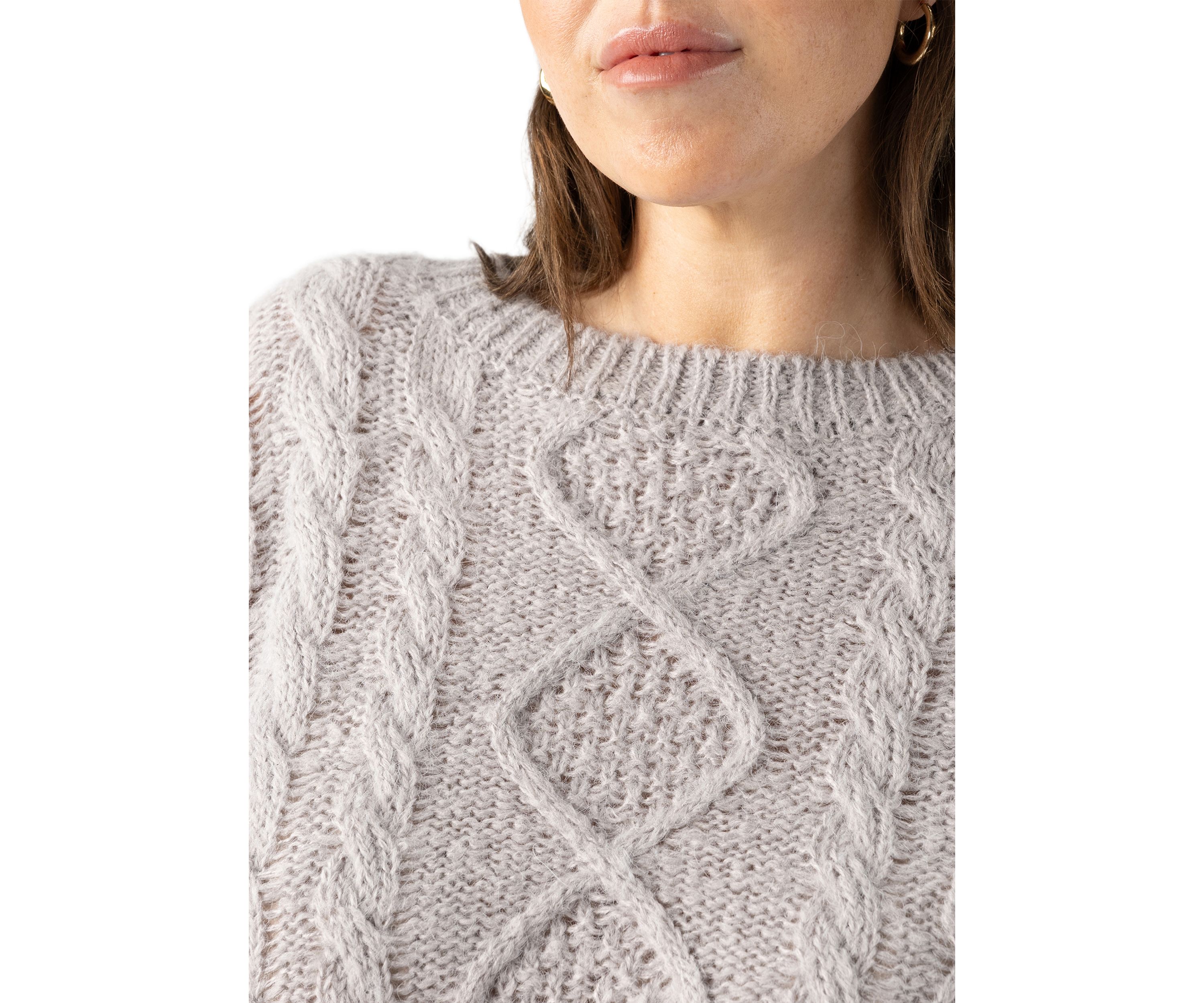 Plus Size Cozy Cable Crew Sweater 