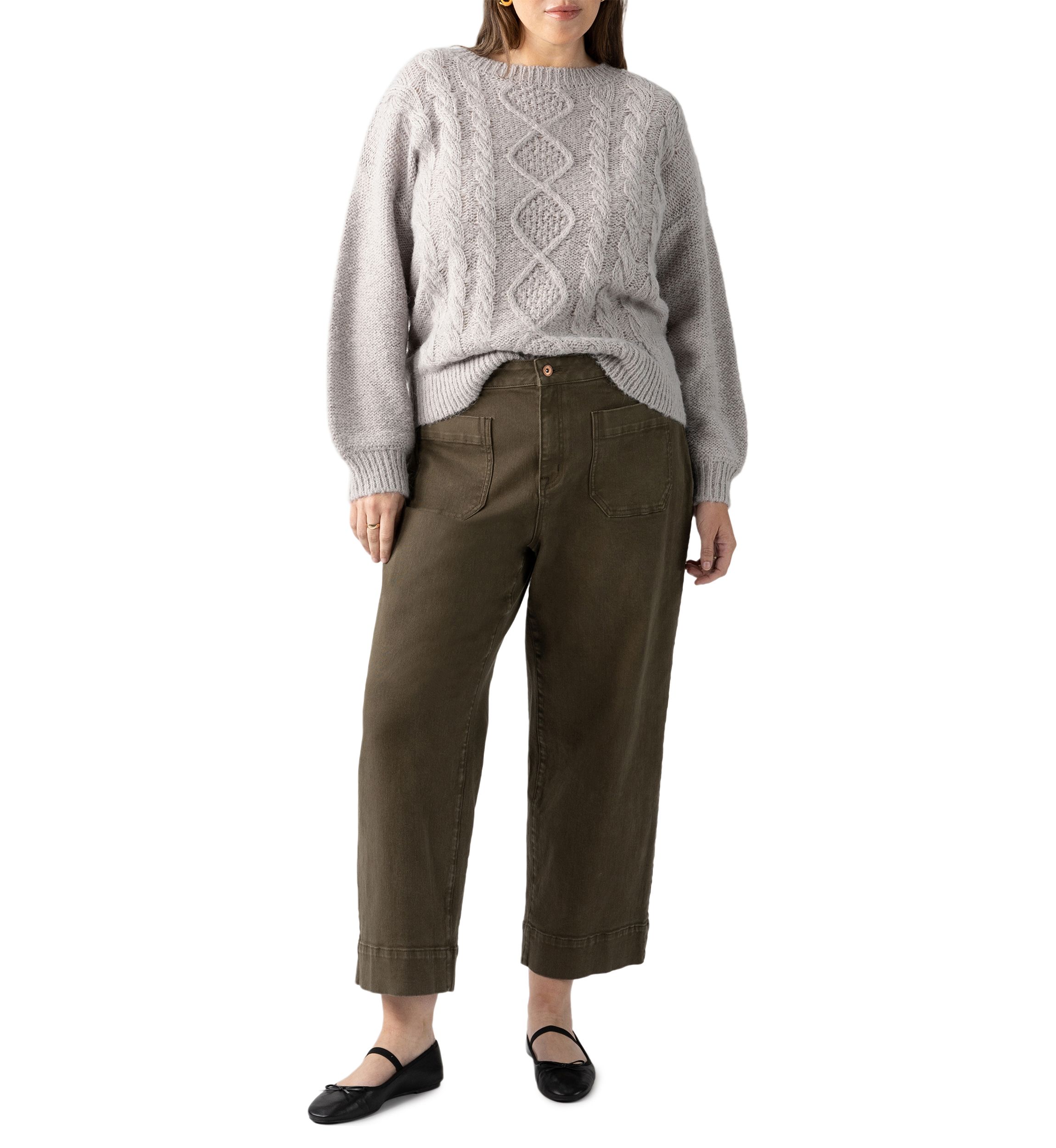 Plus Size Cozy Cable Crew Sweater 