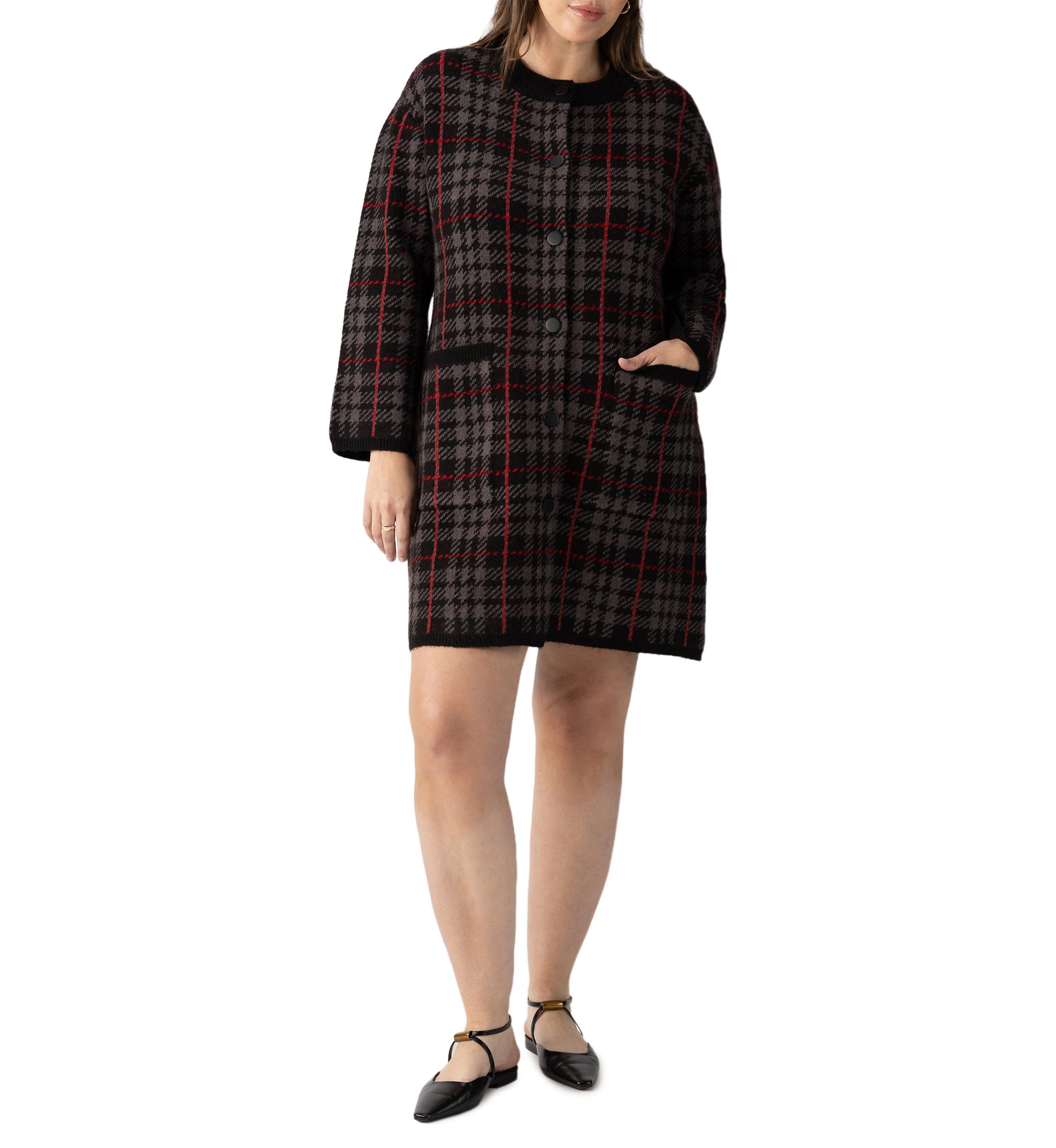 Plus Size Knitted City Coat