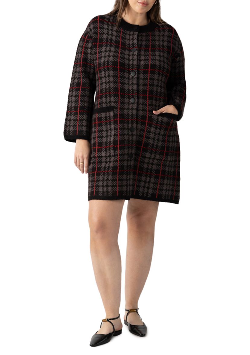 Plus Size Knitted City Coat