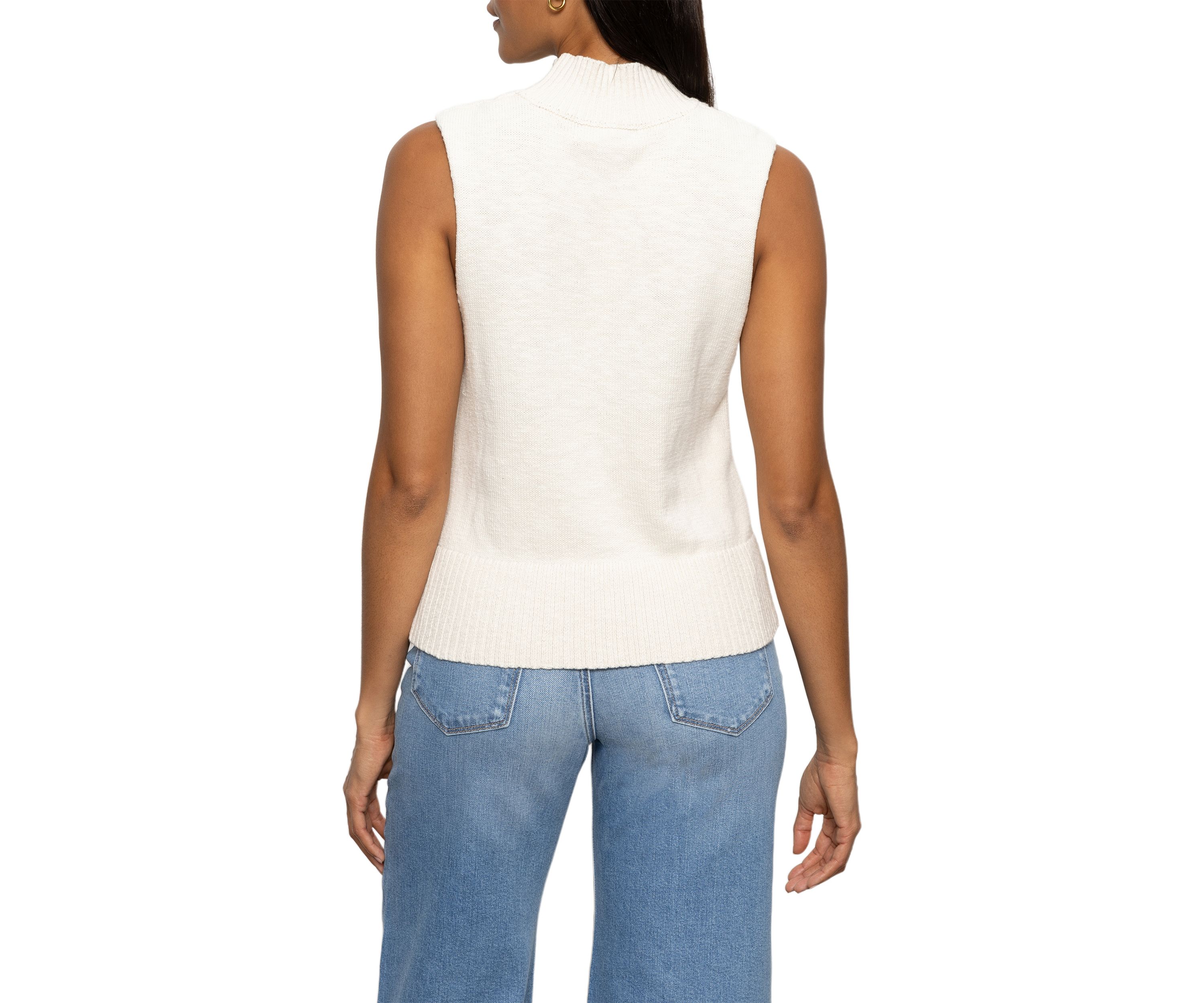 Womens Ribbed Mock Neck Tank Top