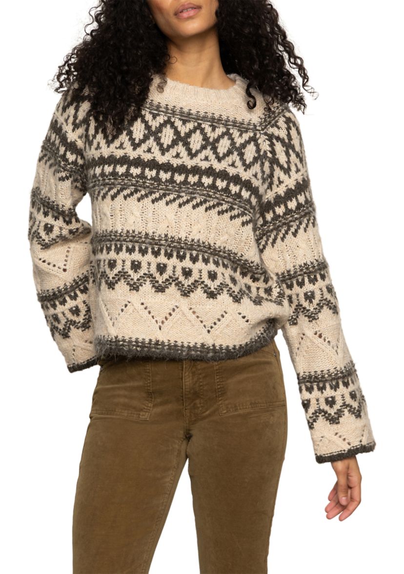 Womens Fair Isle Crew Neck Sweater