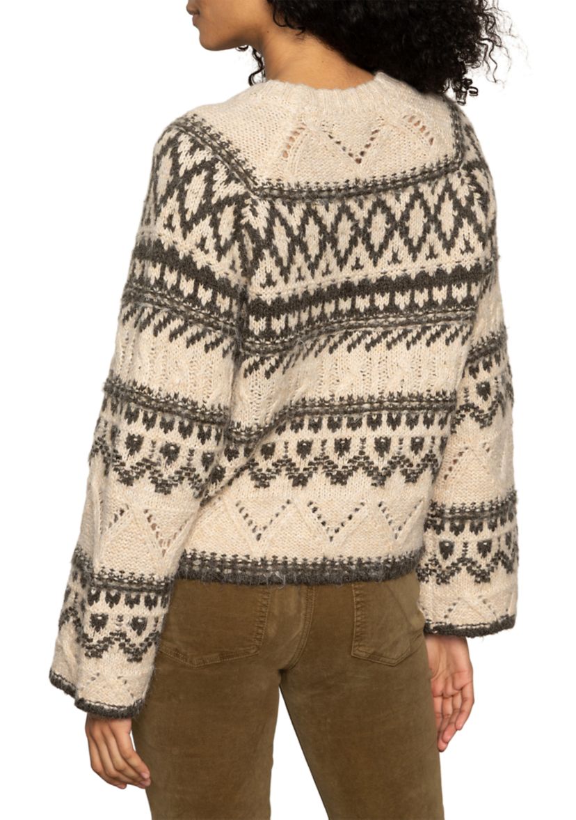 Womens Fair Isle Crew Neck Sweater