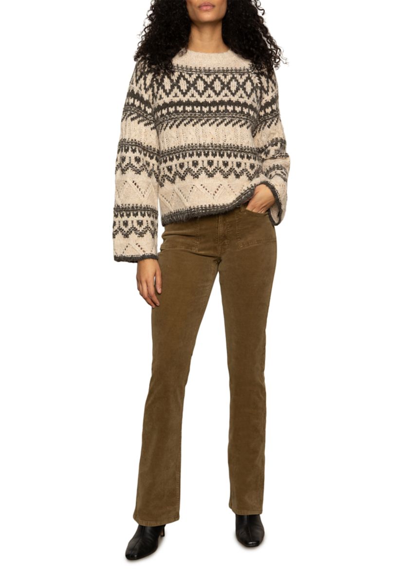 Womens Fair Isle Crew Neck Sweater