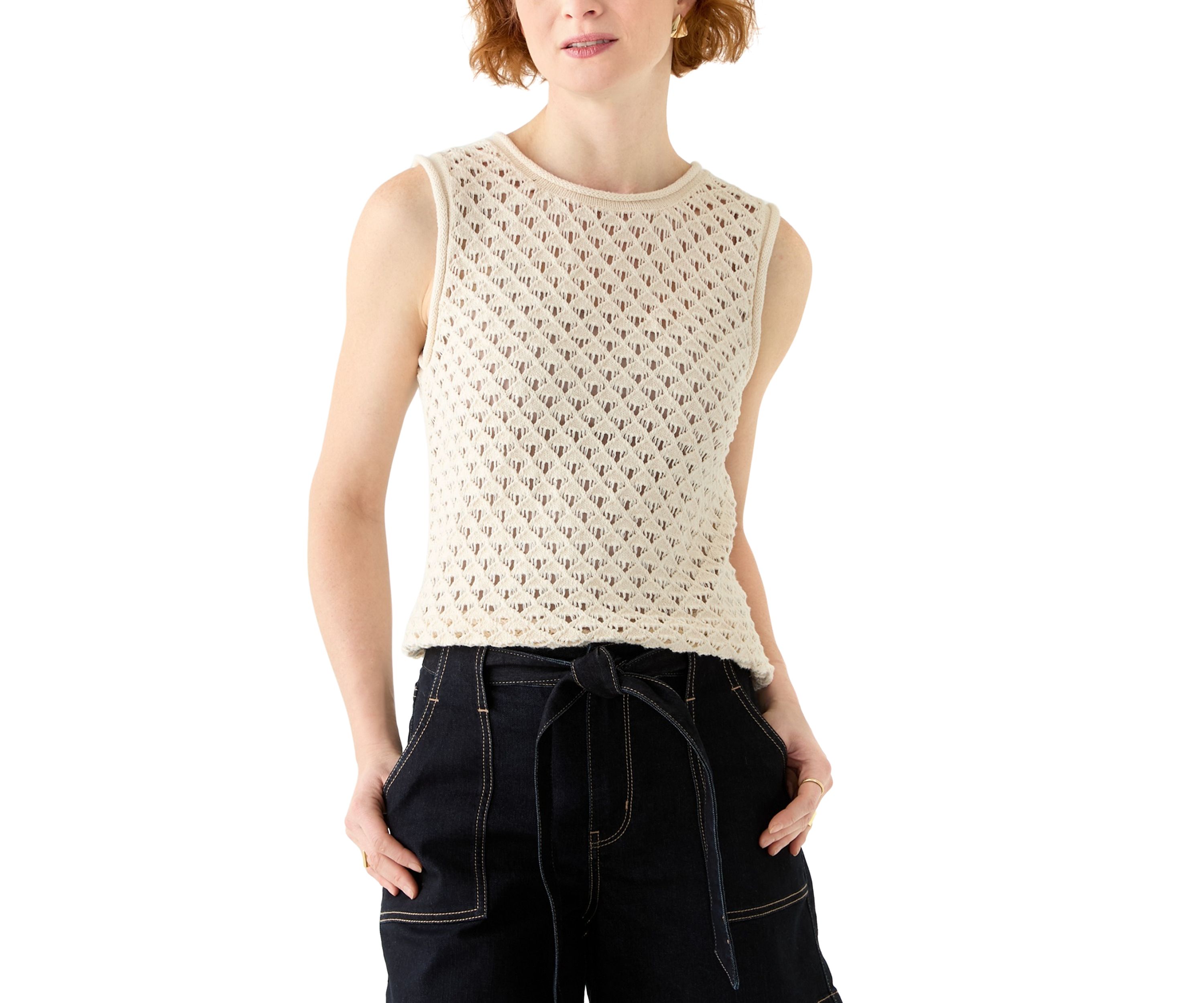 Womens Open Stitch Shell Sweater