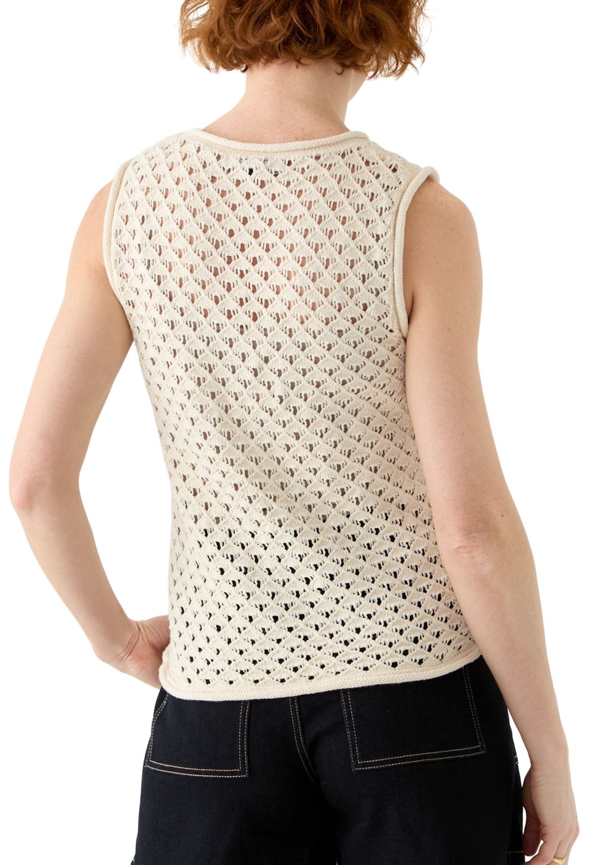 Womens Open Stitch Shell Sweater