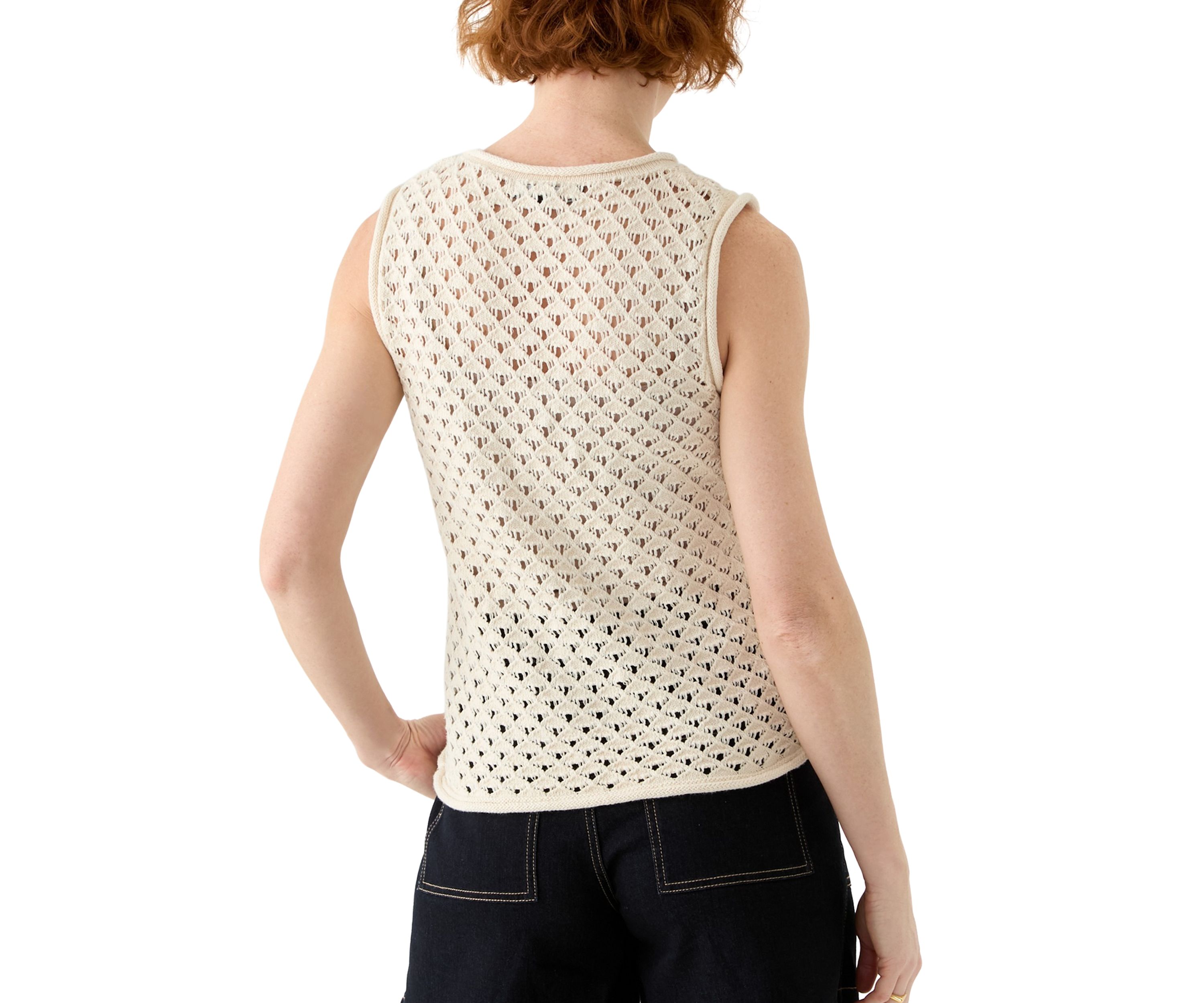 Womens Open Stitch Shell Sweater