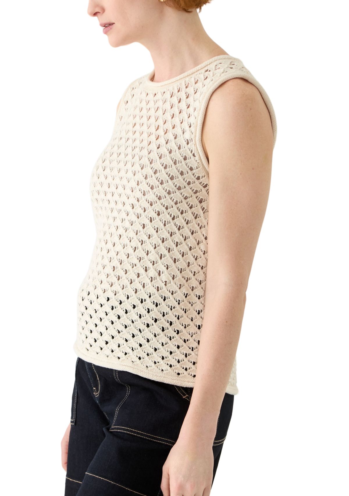 Womens Open Stitch Shell Sweater