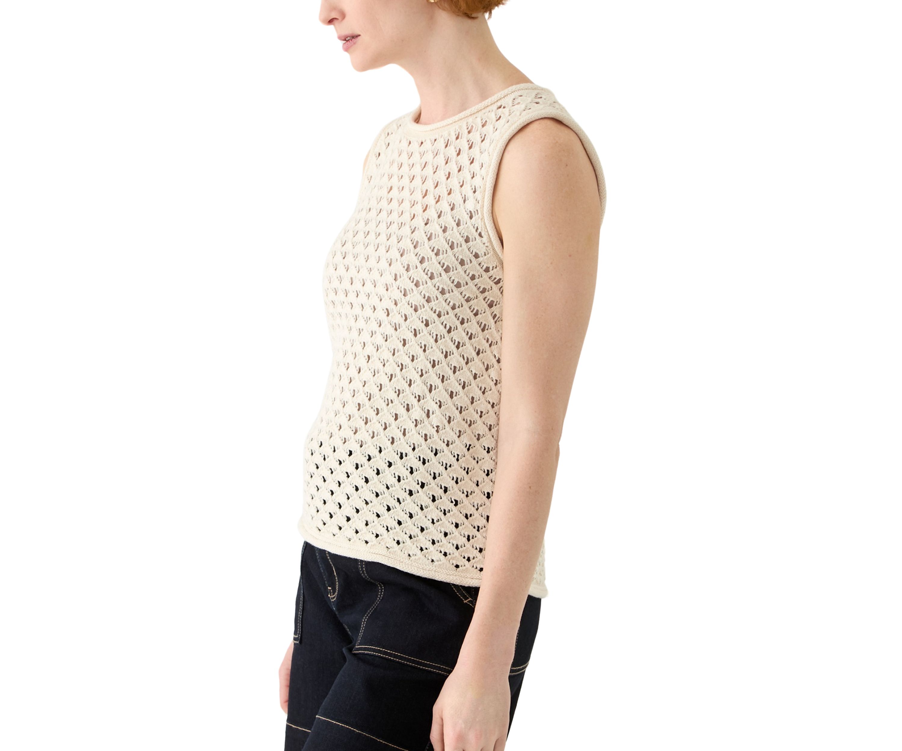 Womens Open Stitch Shell Sweater