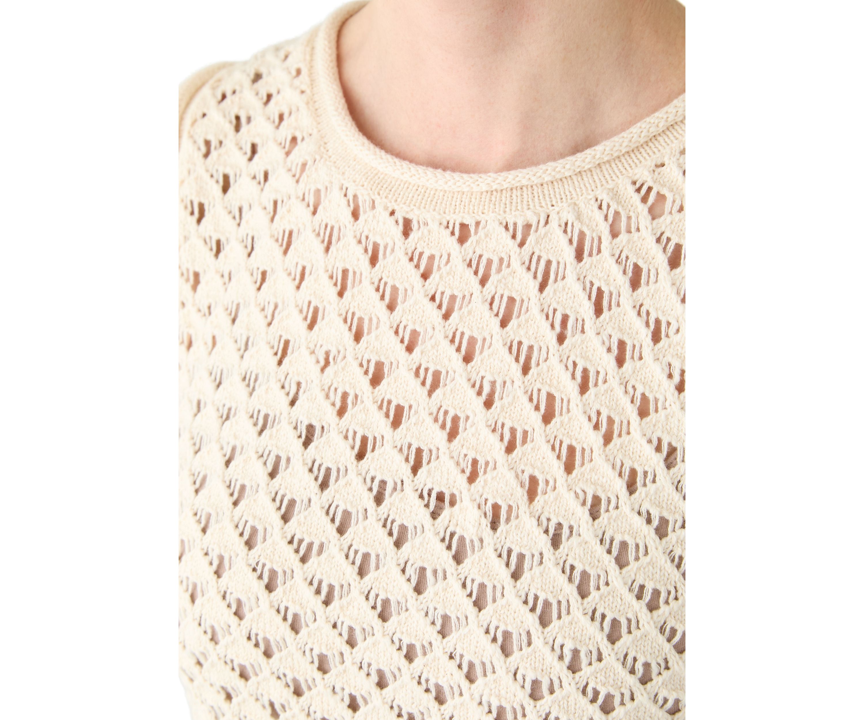 Womens Open Stitch Shell Sweater
