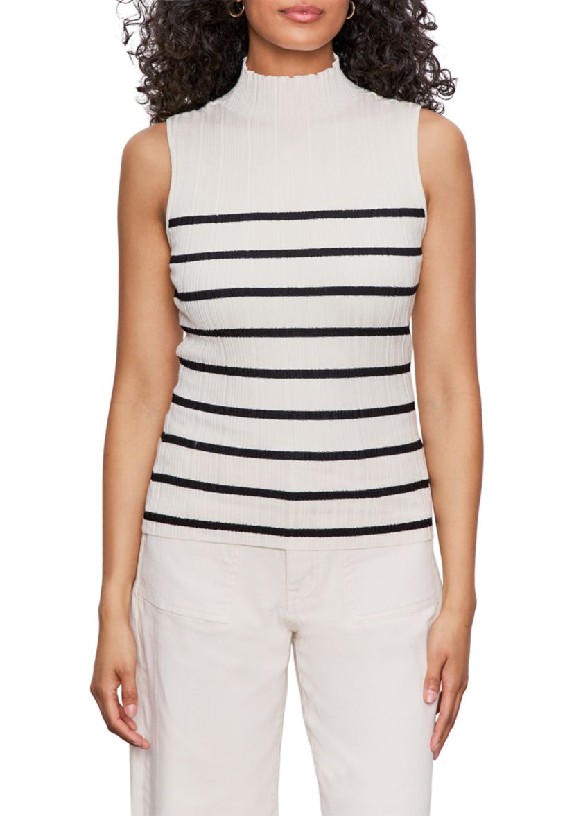 Womens Ribbed Funnel Neck Tank Top