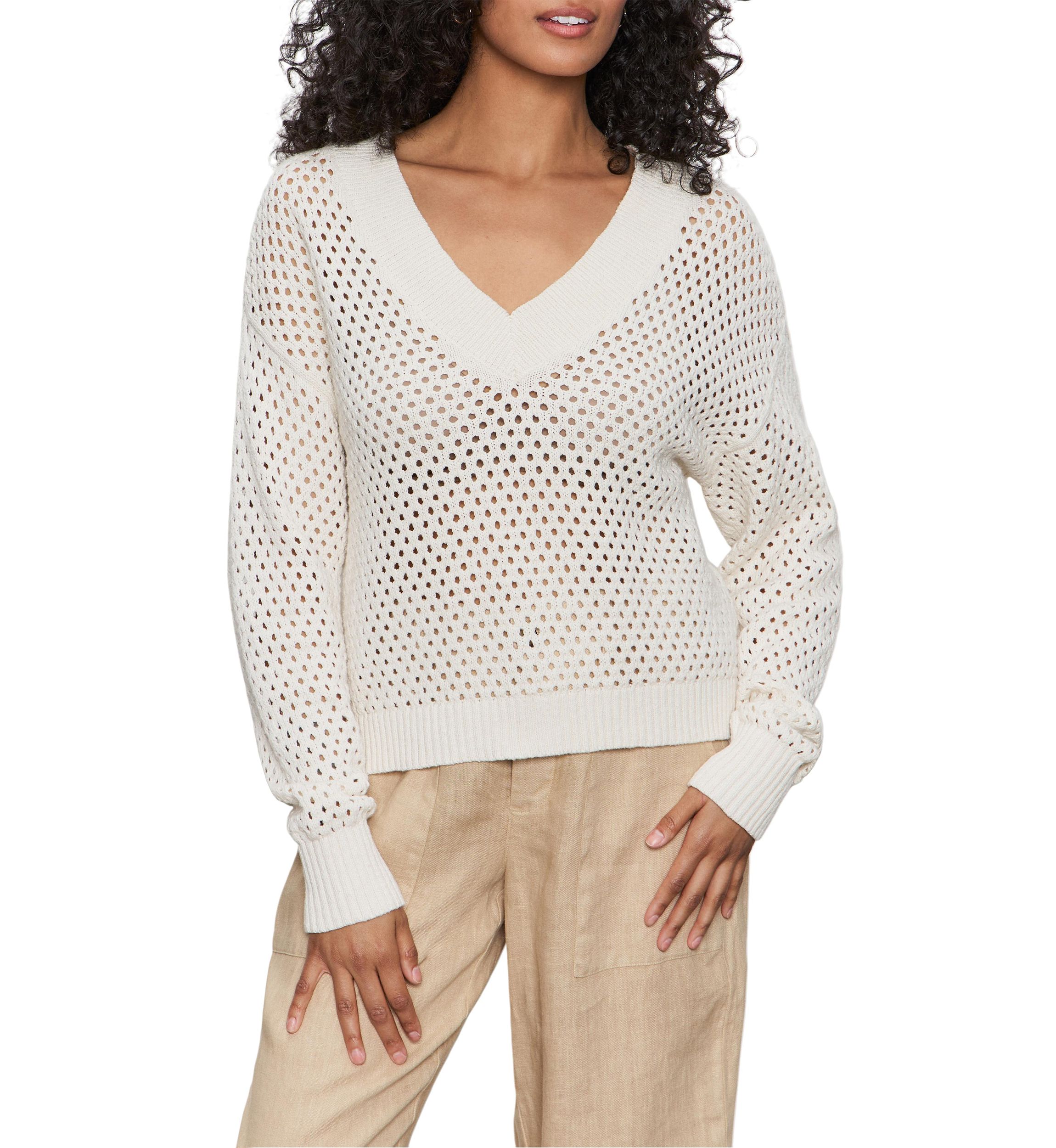 Womens Airy Openwork Sweater