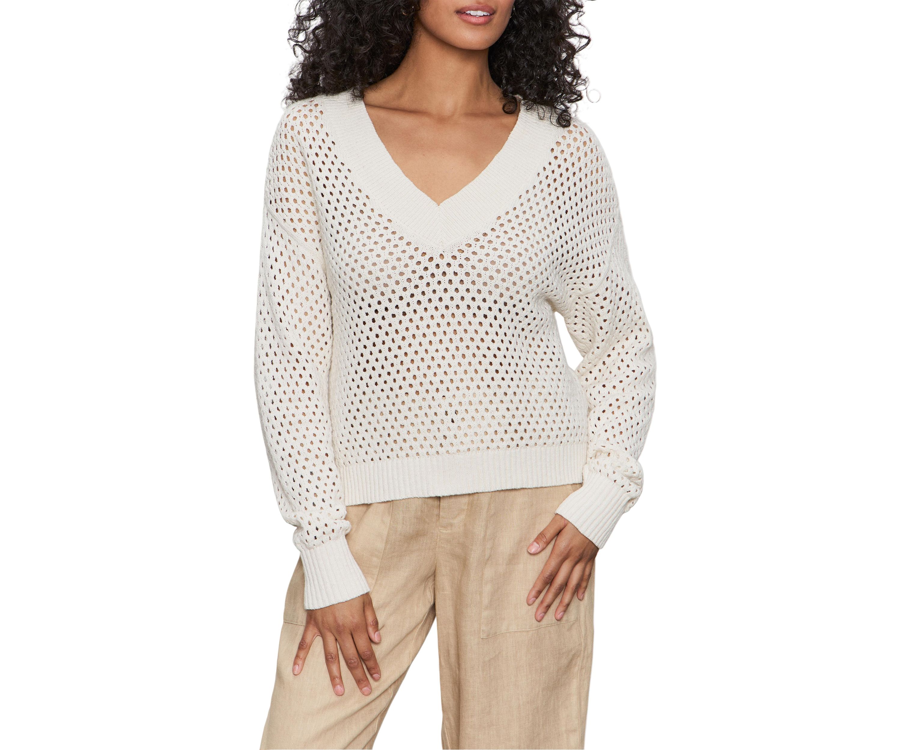 Womens Airy Openwork Sweater