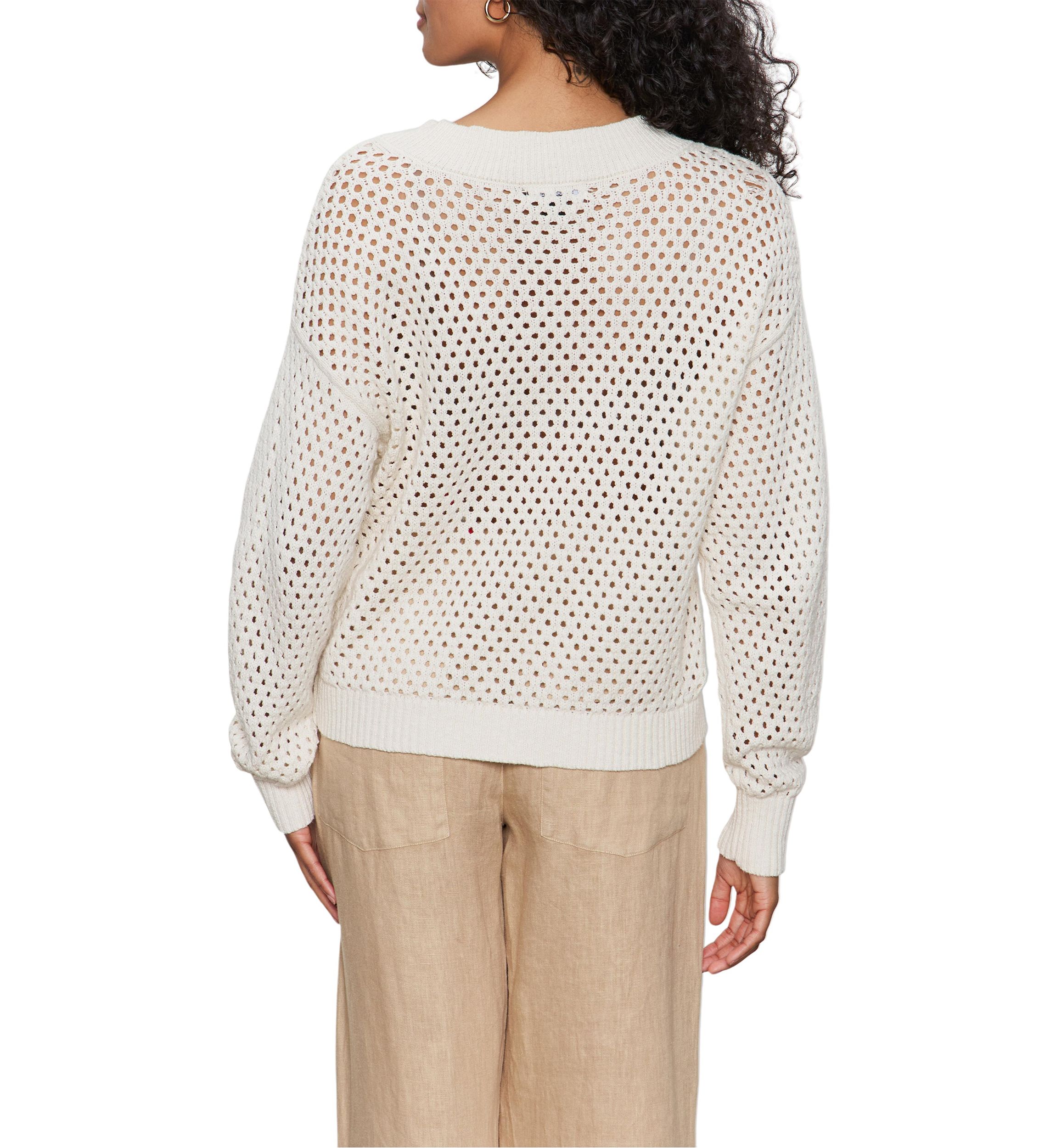 Womens Airy Openwork Sweater