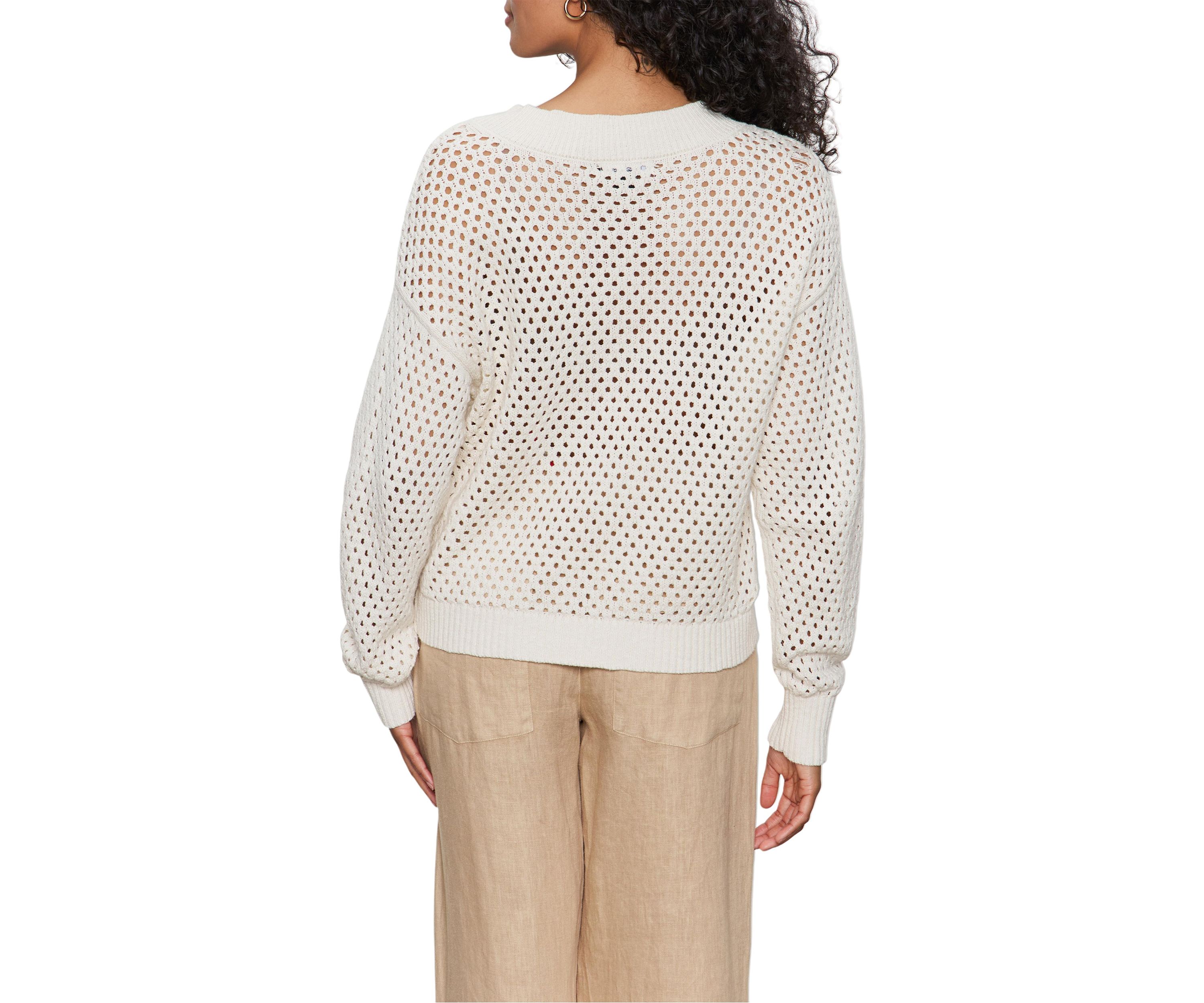 Womens Airy Openwork Sweater