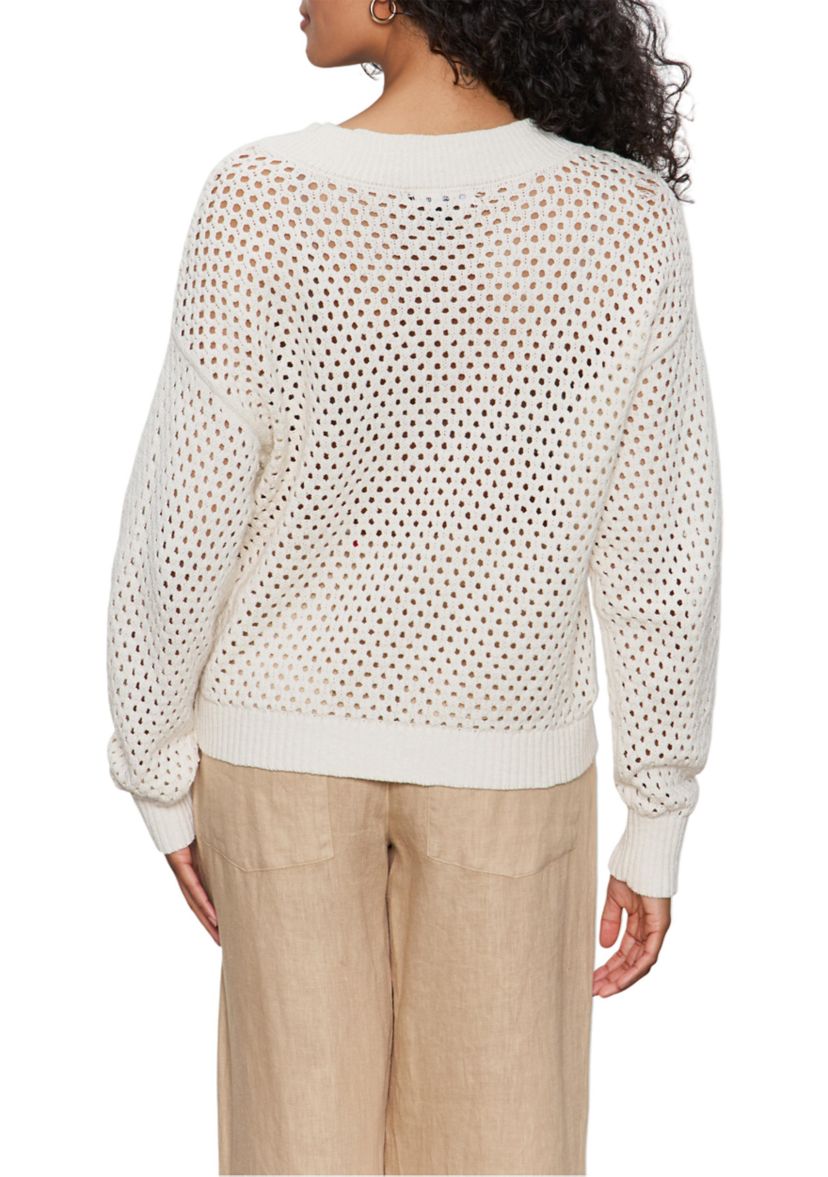 Womens Airy Openwork Sweater