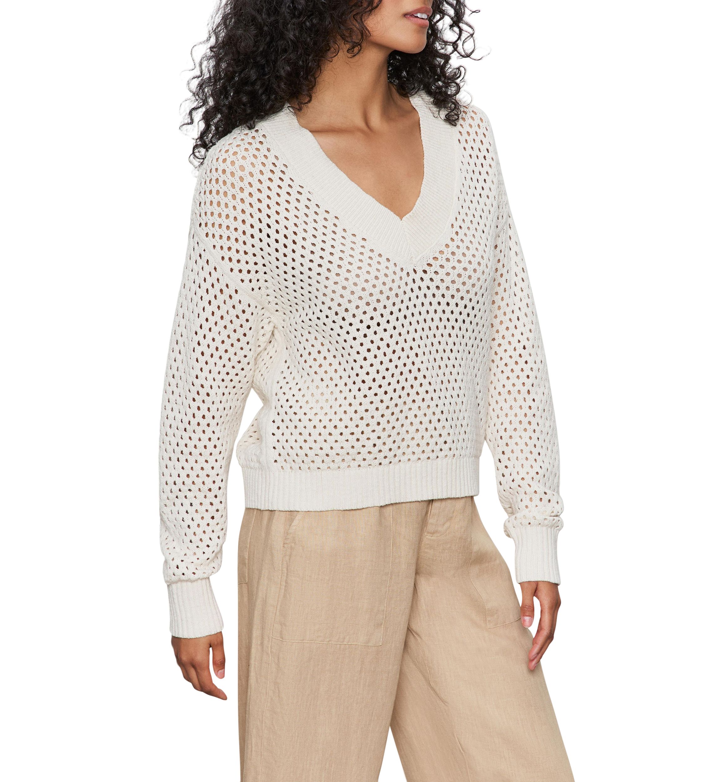 Womens Airy Openwork Sweater