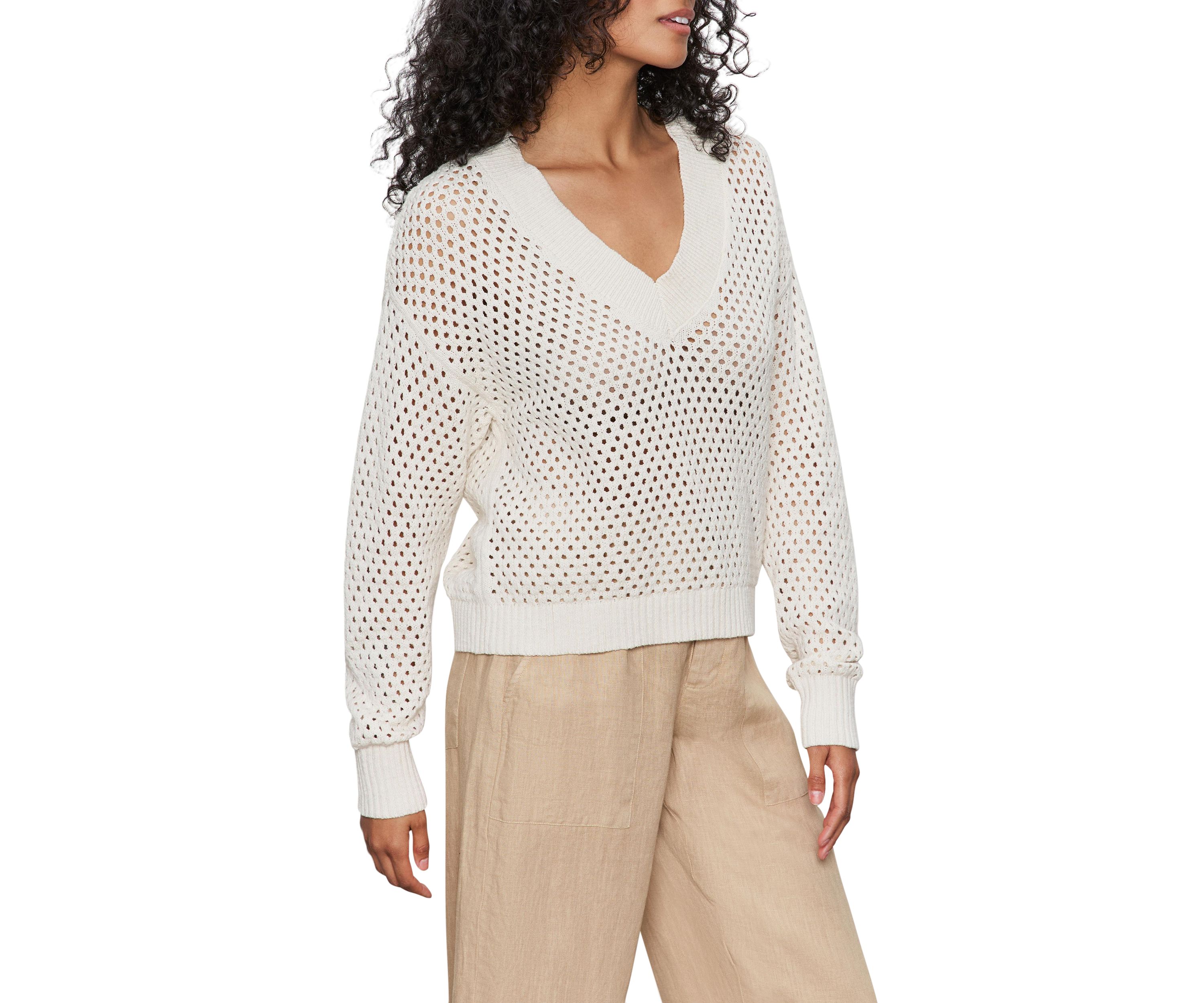 Womens Airy Openwork Sweater